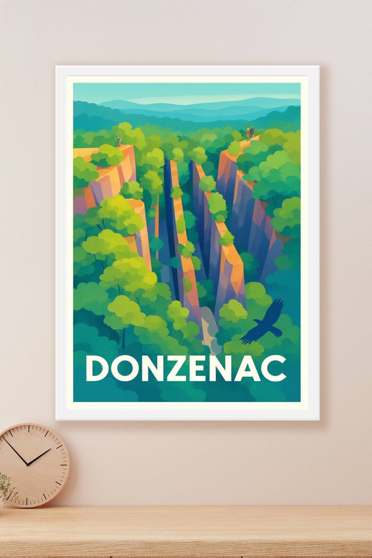 Affiche Donzenac — L'émerveillement des falaises verdoyantes · poster d'art de Donzenac