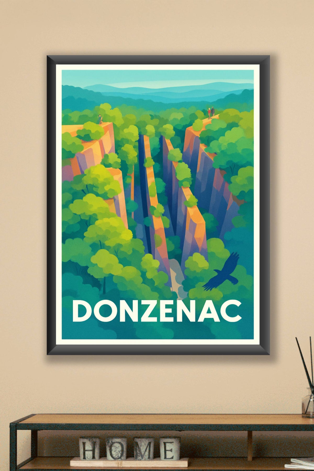Affiche Donzenac — L'émerveillement des falaises verdoyantes · poster d'art de Donzenac