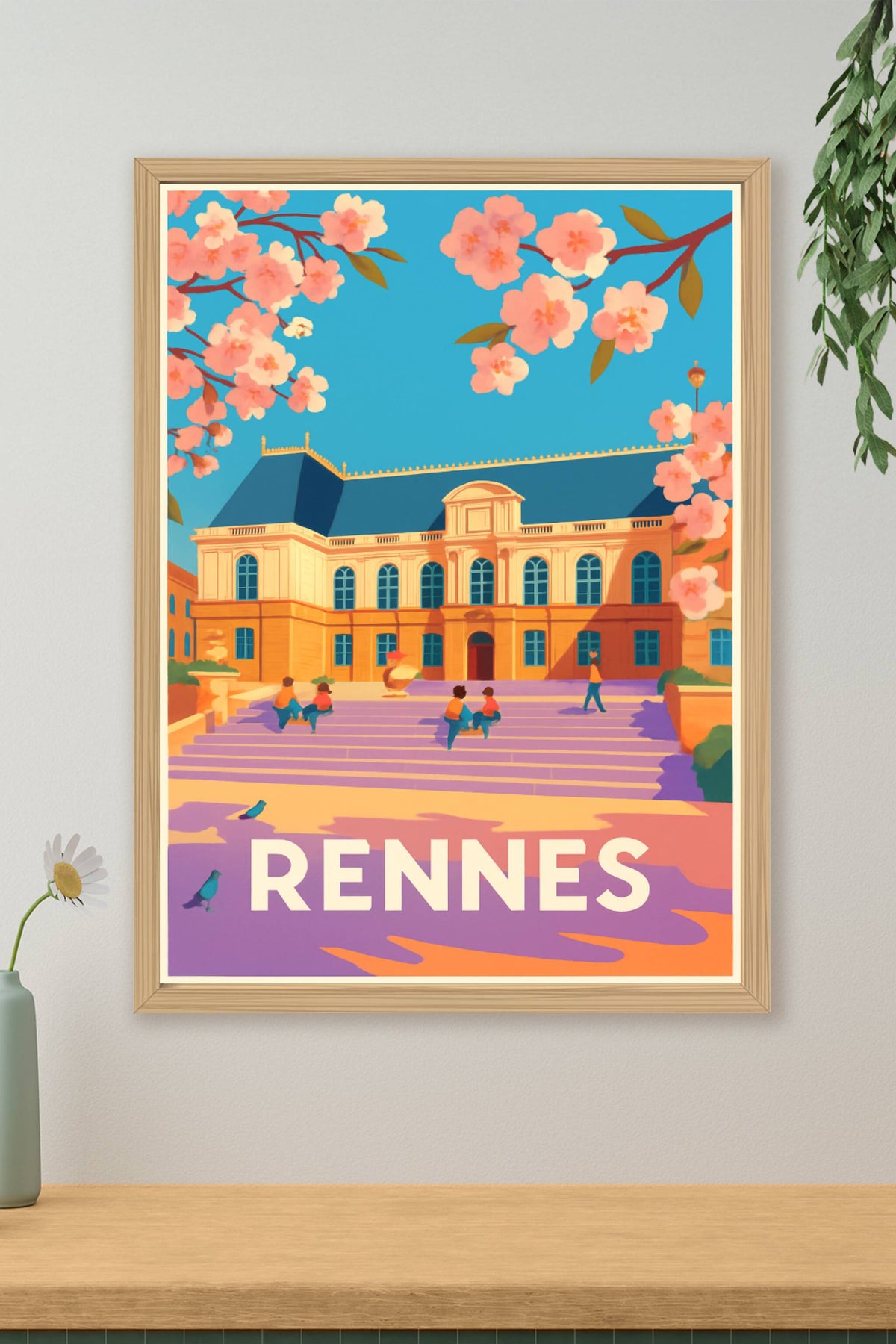 Affiche Rennes — Renaissance printanière en ville · poster d'art de Rennes