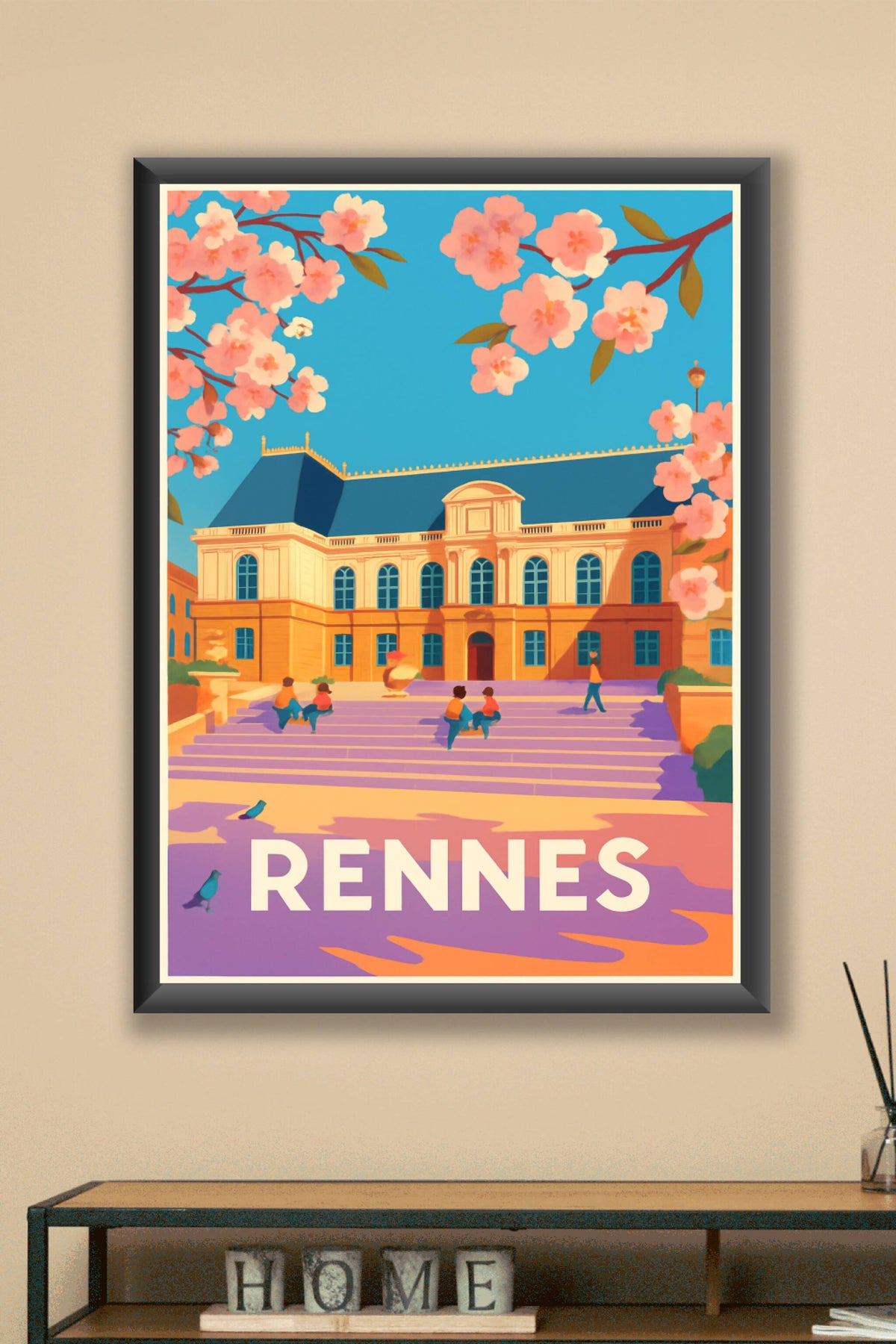 Affiche Rennes — Renaissance printanière en ville · poster d'art de Rennes