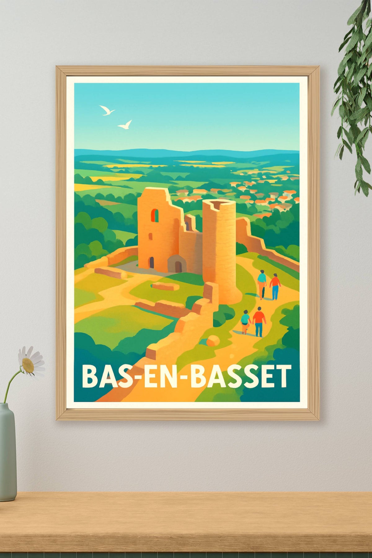 Affiche Bas-en-Basset — L'évasion médiévale au cœur de la nature · poster d'art de Bas-en-Basset