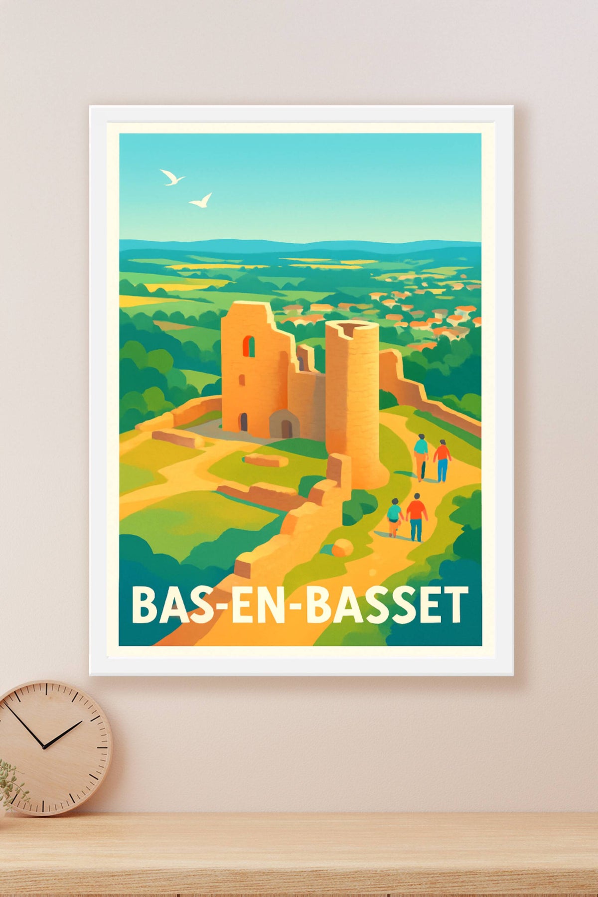 Affiche Bas-en-Basset — L'évasion médiévale au cœur de la nature · poster d'art de Bas-en-Basset