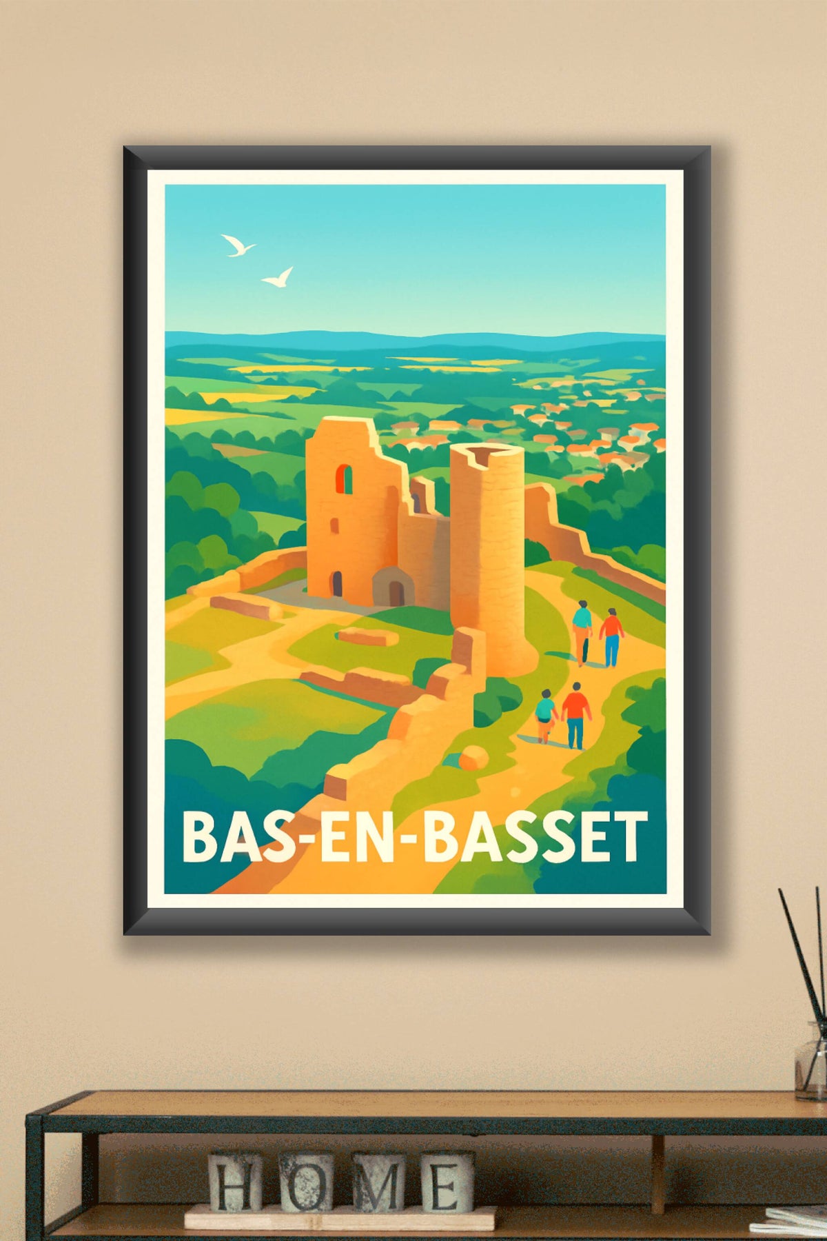 Affiche Bas-en-Basset — L'évasion médiévale au cœur de la nature · poster d'art de Bas-en-Basset