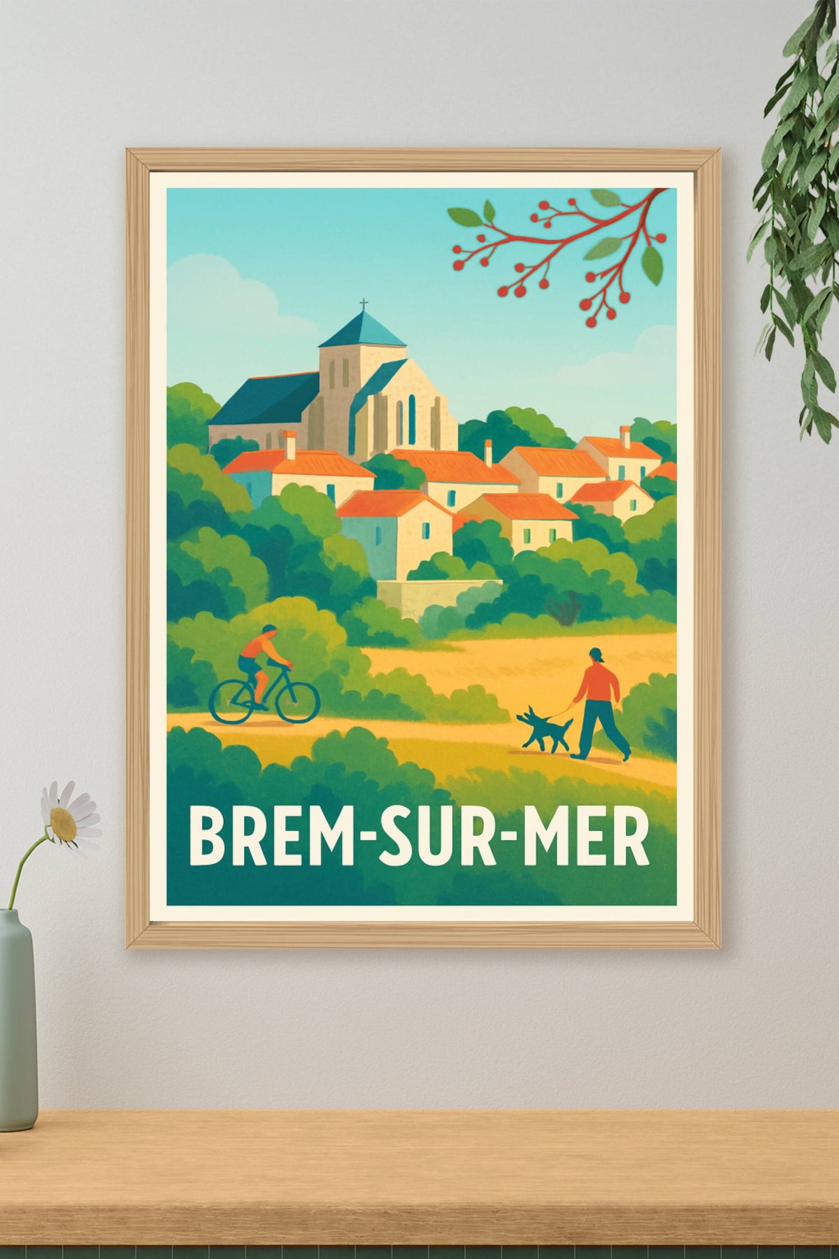 Affiche Brem-sur-Mer — Charme et nature en douceur · poster d'art de Brem-sur-Mer