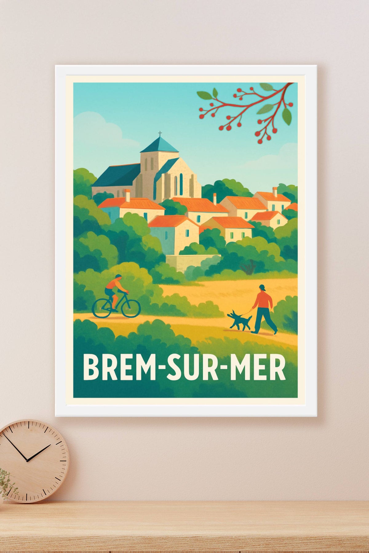 Affiche Brem-sur-Mer — Charme et nature en douceur · poster d'art de Brem-sur-Mer