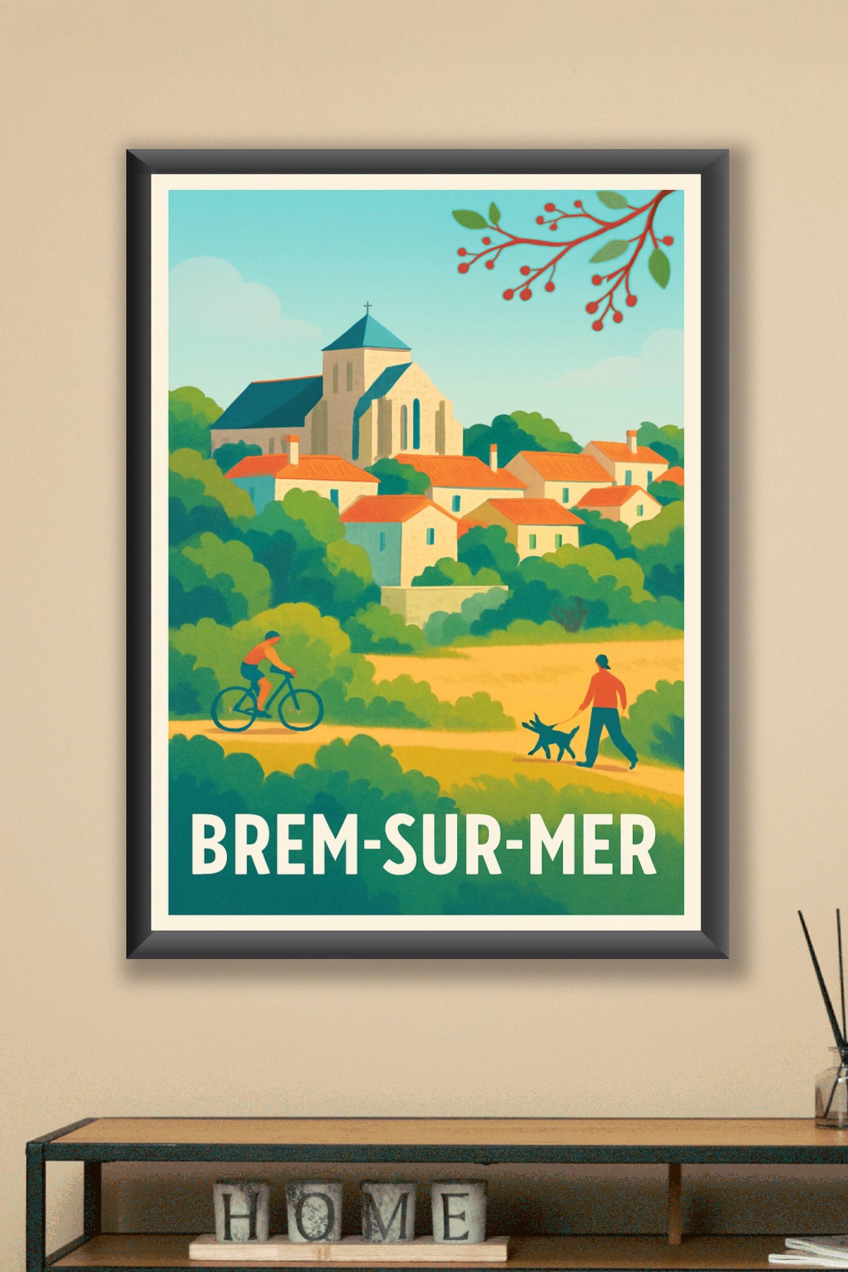 Affiche Brem-sur-Mer — Charme et nature en douceur · poster d'art de Brem-sur-Mer
