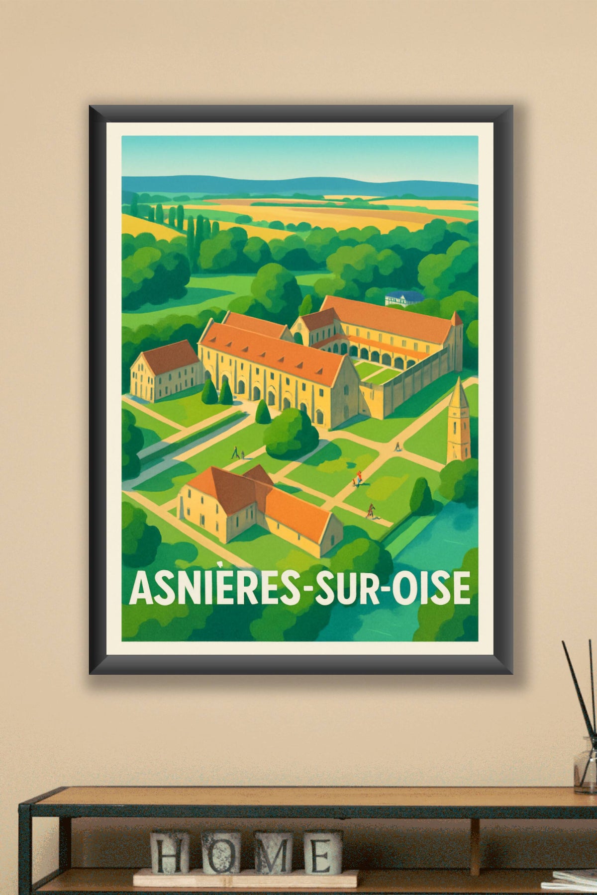 Affiche Asnières-sur-Oise — Charme et Histoire en Vallée de l'Oise · poster d'art de Asnières-sur-Oise
