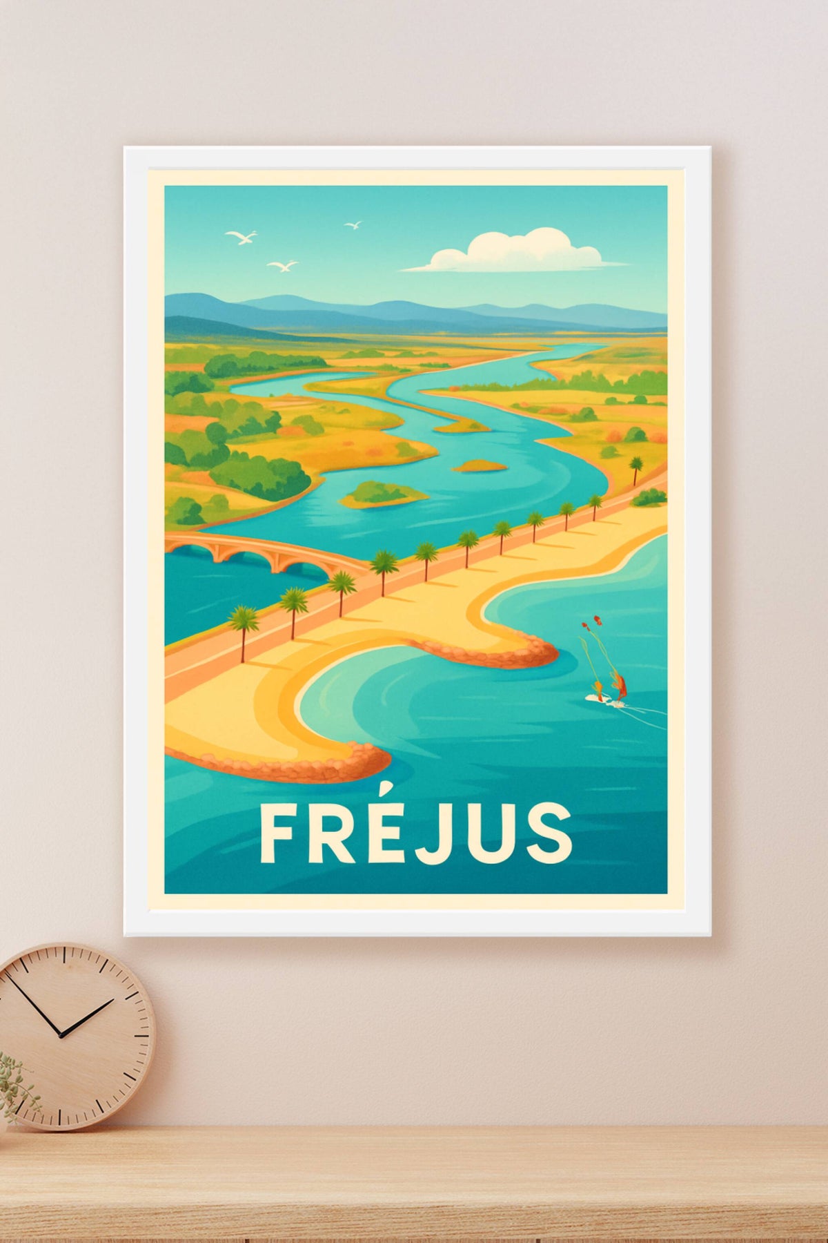 Affiche Fréjus — Le charme naturel en bord de mer · poster d'art de Fréjus