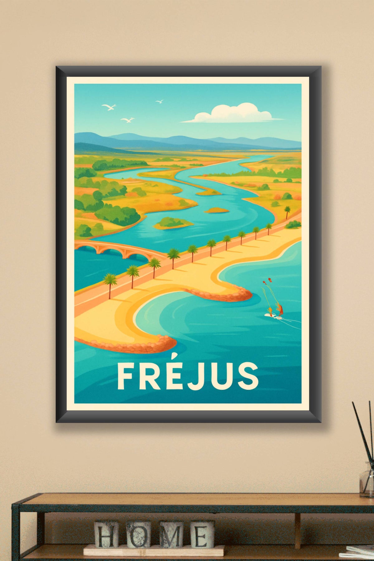 Affiche Fréjus — Le charme naturel en bord de mer · poster d'art de Fréjus