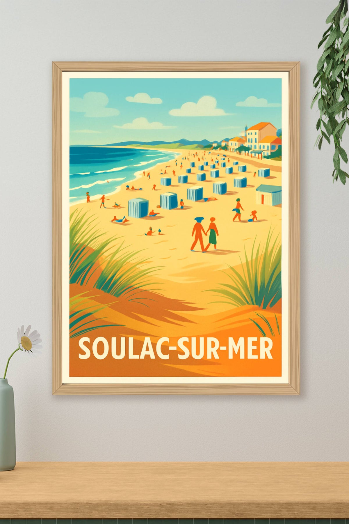 Affiche Soulac-sur-Mer — L'élégance balnéaire ensoleillée · poster d'art de Soulac-sur-Mer