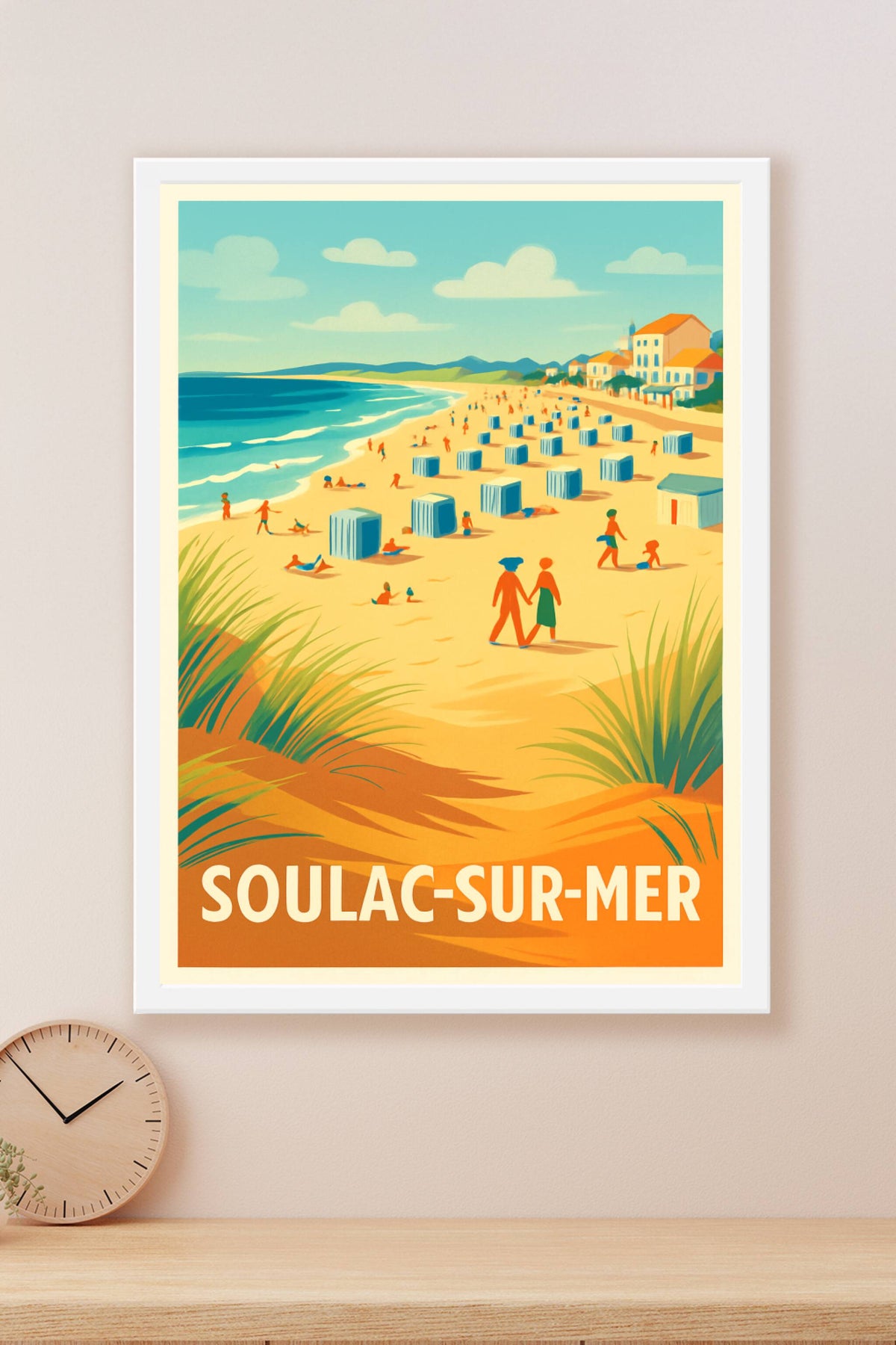 Affiche Soulac-sur-Mer — L'élégance balnéaire ensoleillée · poster d'art de Soulac-sur-Mer