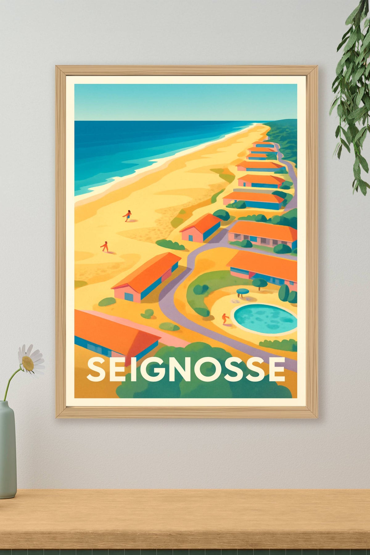 Affiche Seignosse — Escapade ensoleillée au bord de l'Atlantique · poster d'art de Seignosse