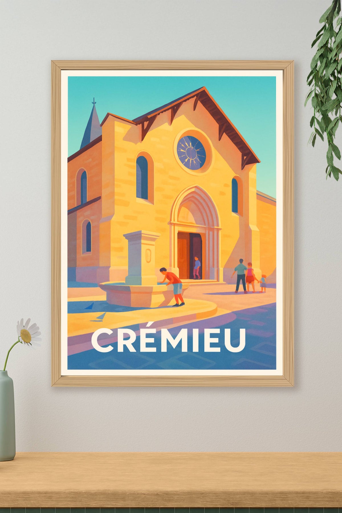 Affiche Crémieu — Charme ensoleillé du centre historique · poster d'art de Crémieu