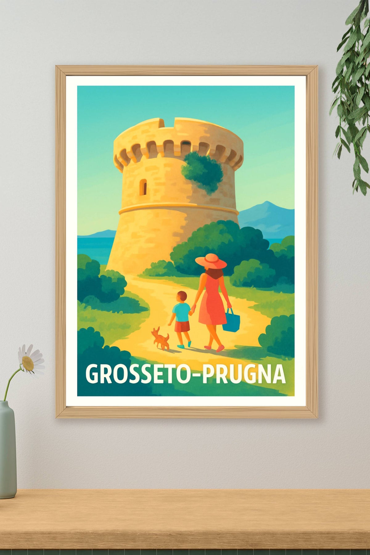 Affiche Grosseto-Prugna — Escapade ensoleillée en Corse · poster d'art de Grosseto-Prugna