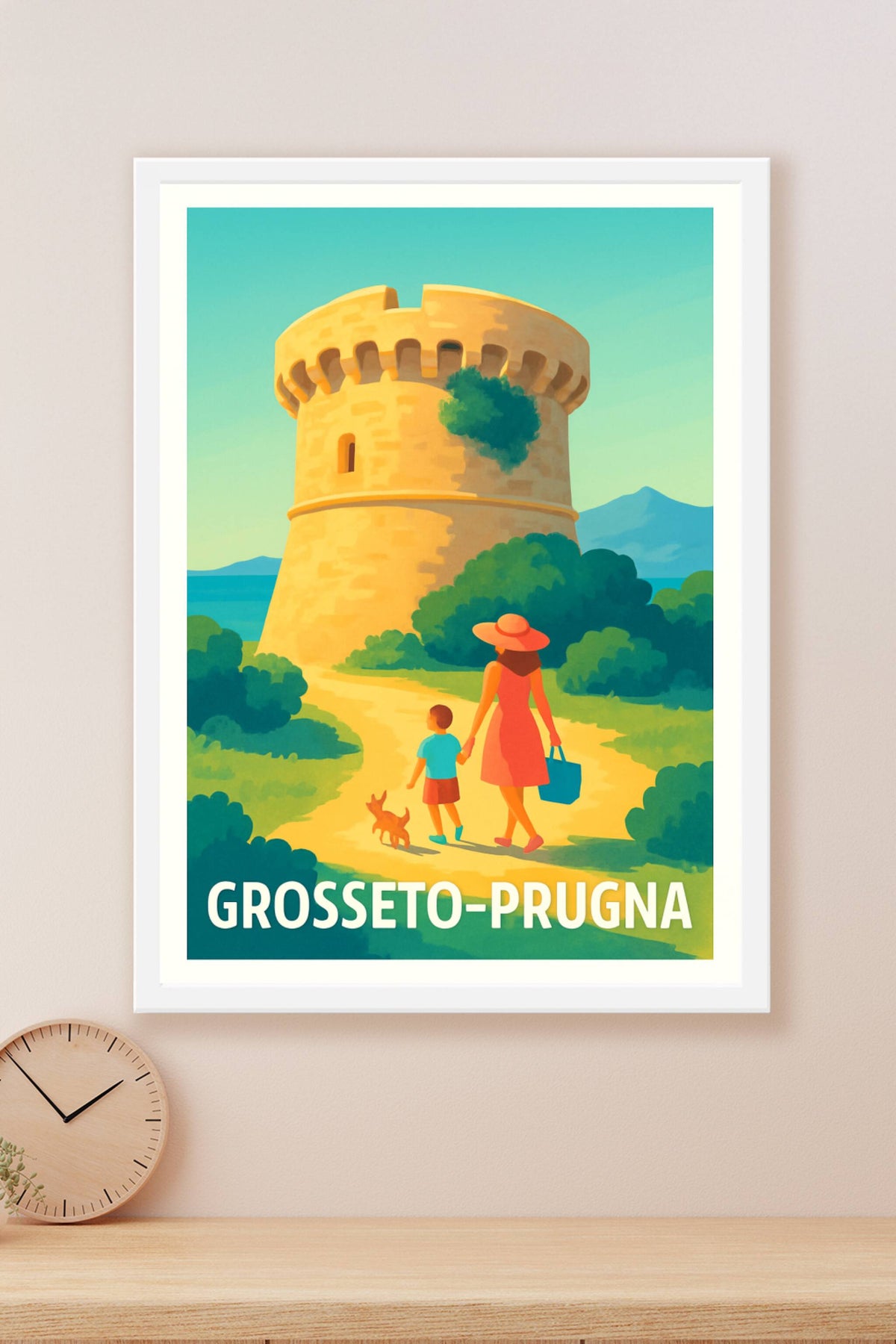 Affiche Grosseto-Prugna — Escapade ensoleillée en Corse · poster d'art de Grosseto-Prugna