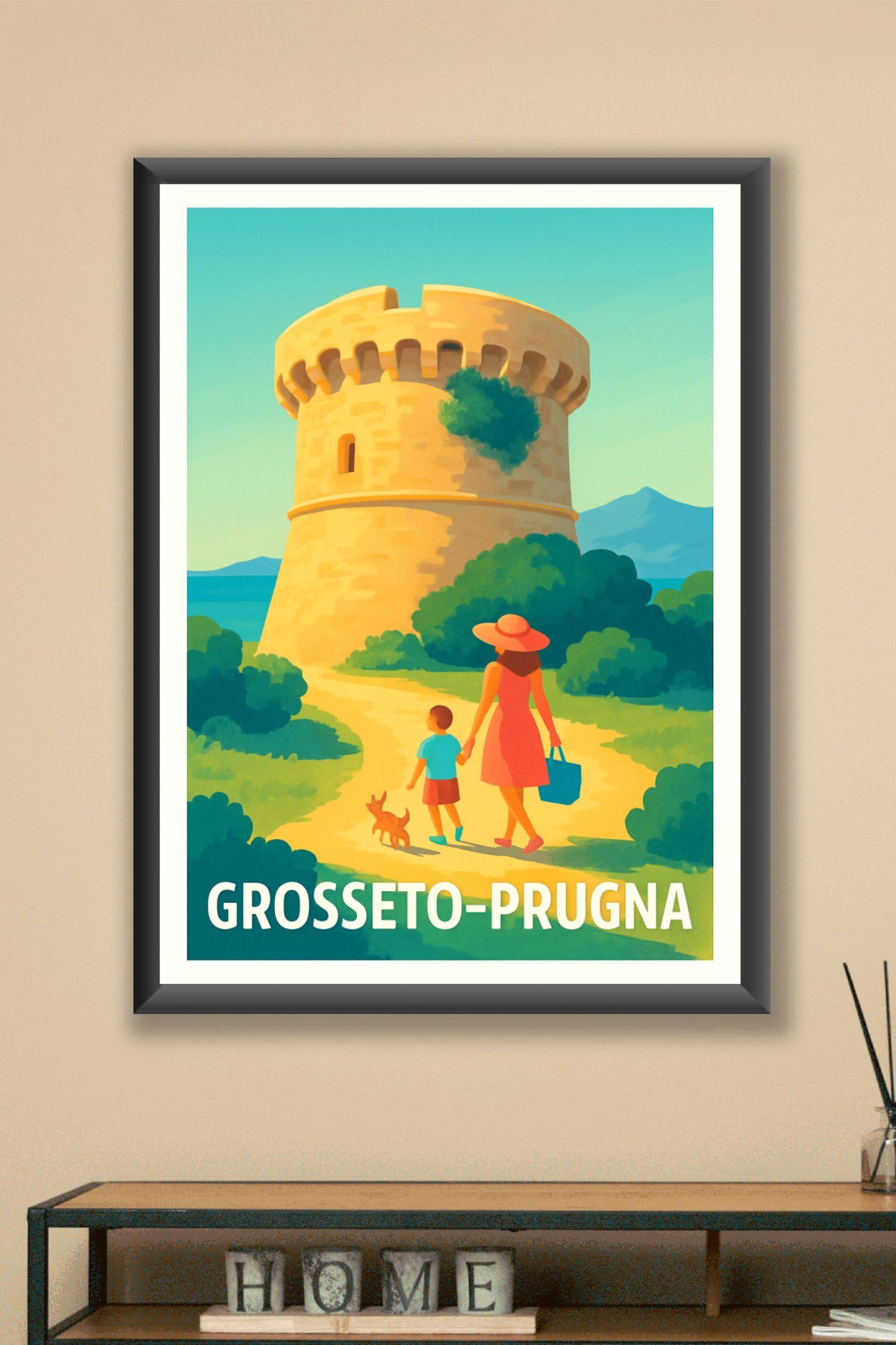 Affiche Grosseto-Prugna — Escapade ensoleillée en Corse · poster d'art de Grosseto-Prugna