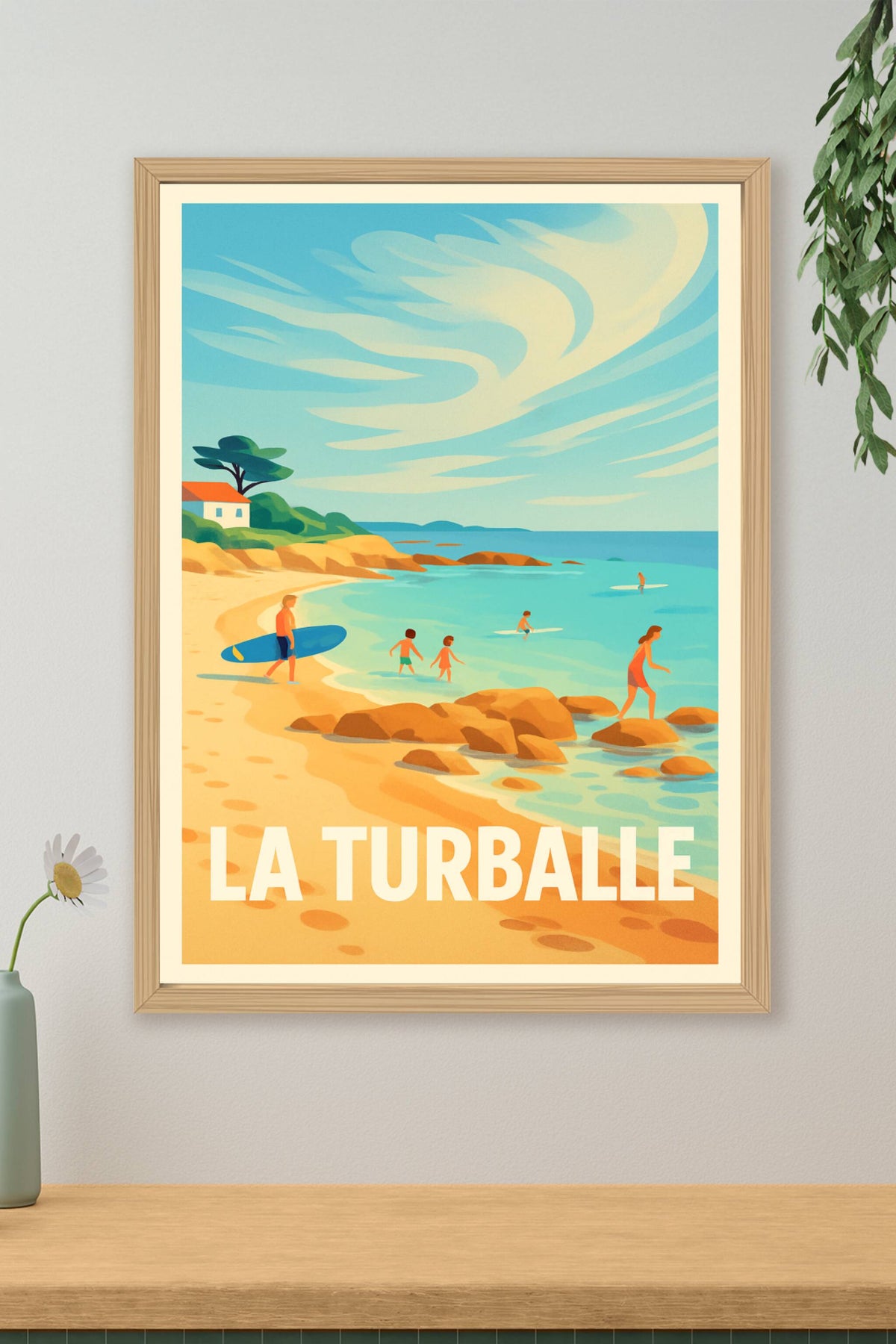 Affiche La Turballe — Échappée balnéaire ensoleillée · poster d'art de La Turballe