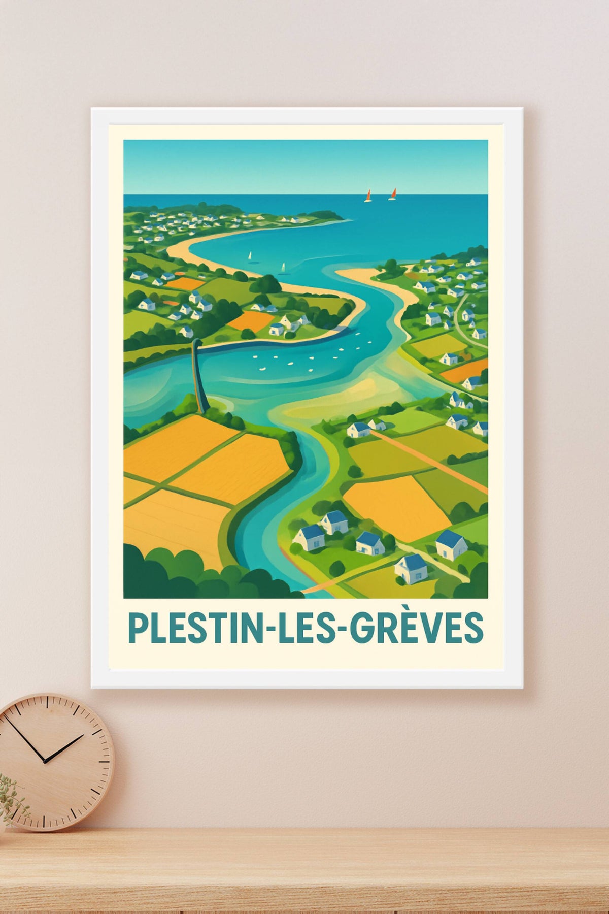 Affiche Plestin-les-Grèves — Charme maritime et paysages bretons · poster d'art de Plestin-les-Grèves