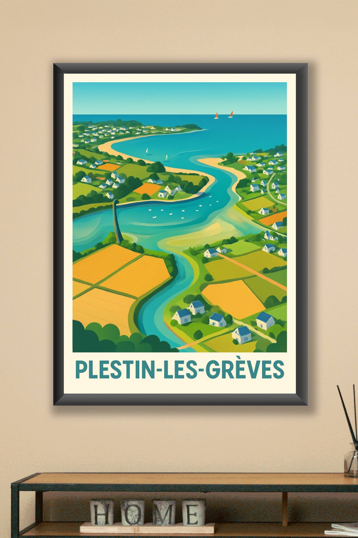 Affiche Plestin-les-Grèves — Charme maritime et paysages bretons · poster d'art de Plestin-les-Grèves