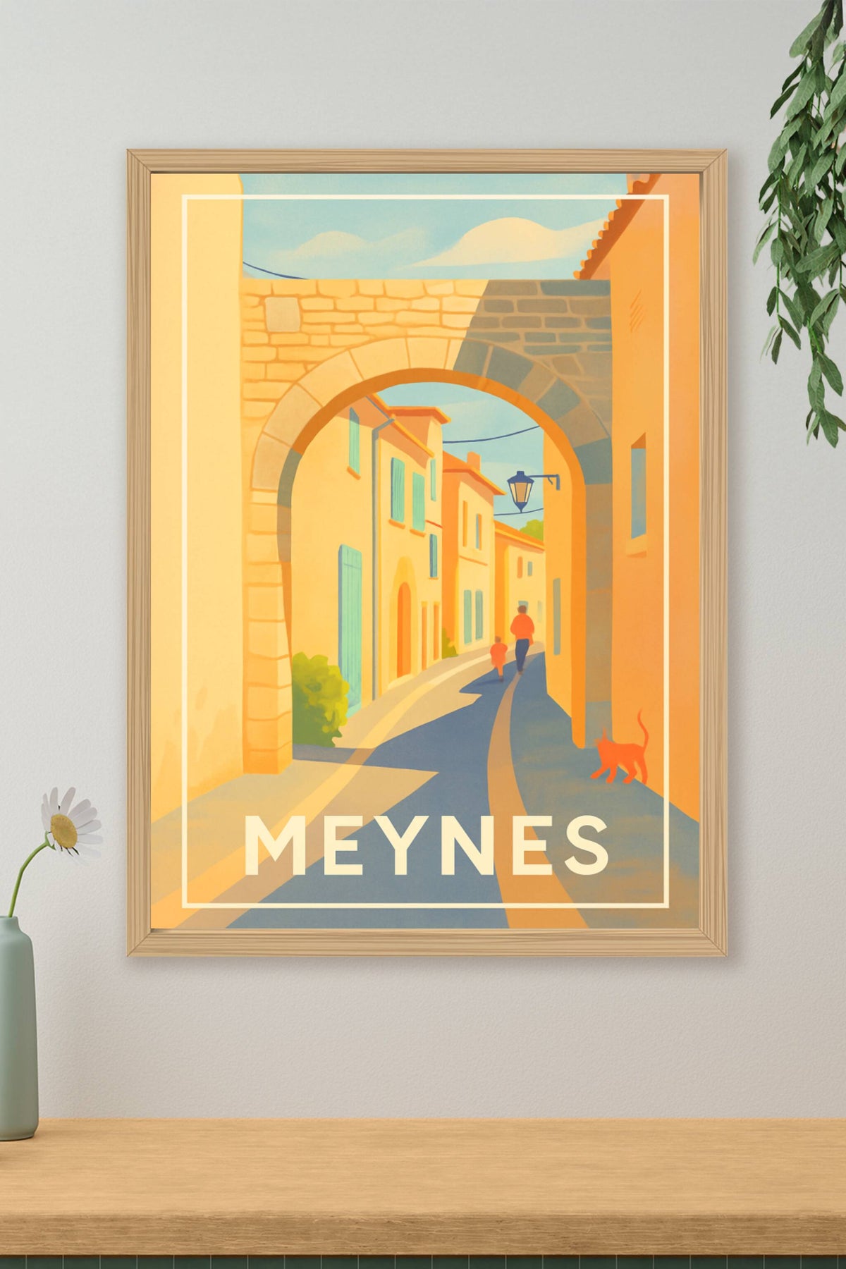 Affiche Meynes — Charme provençal au coin de la rue · poster d'art de Meynes