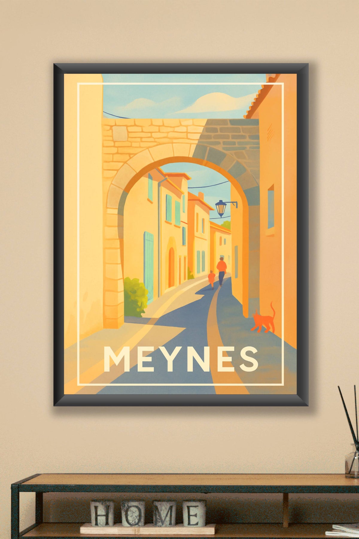 Affiche Meynes — Charme provençal au coin de la rue · poster d'art de Meynes