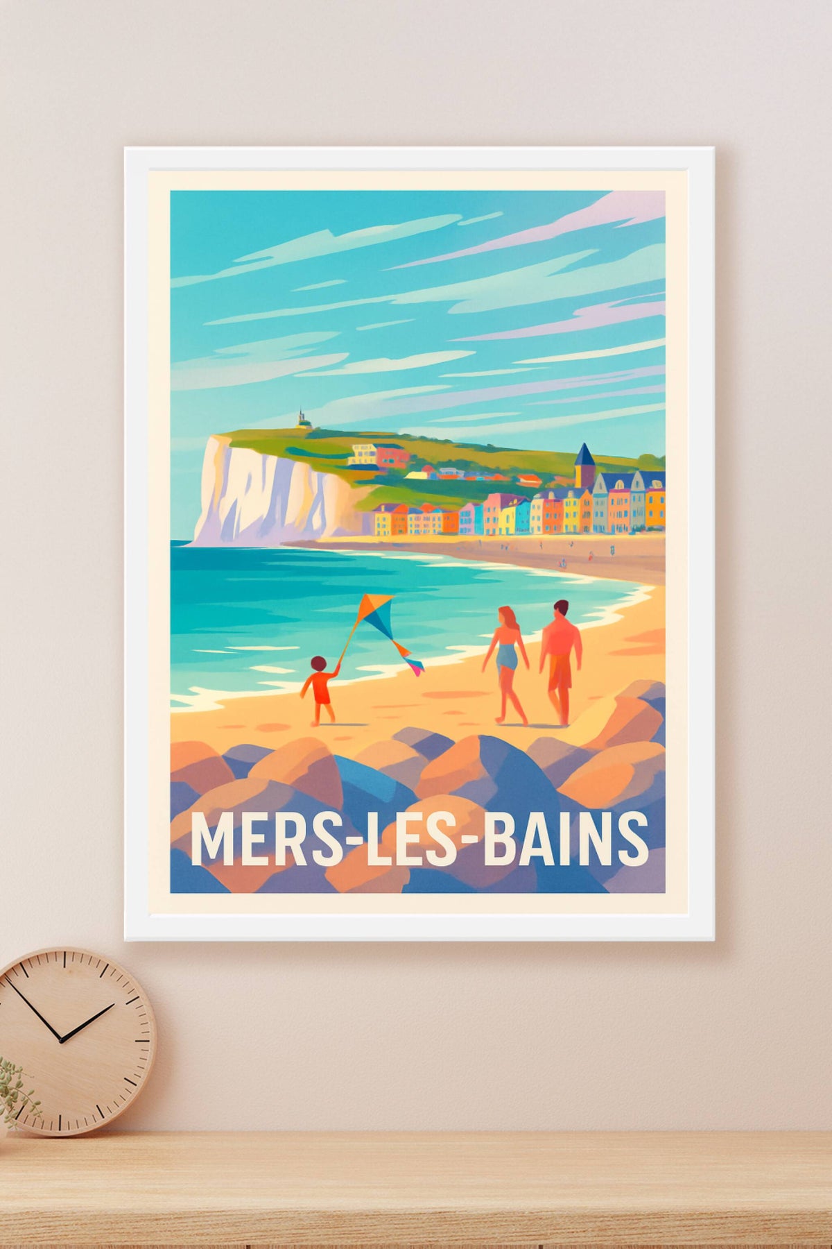 Affiche Mers-les-Bains — Évasion en bord de mer colorée · poster d'art de Mers-les-Bains