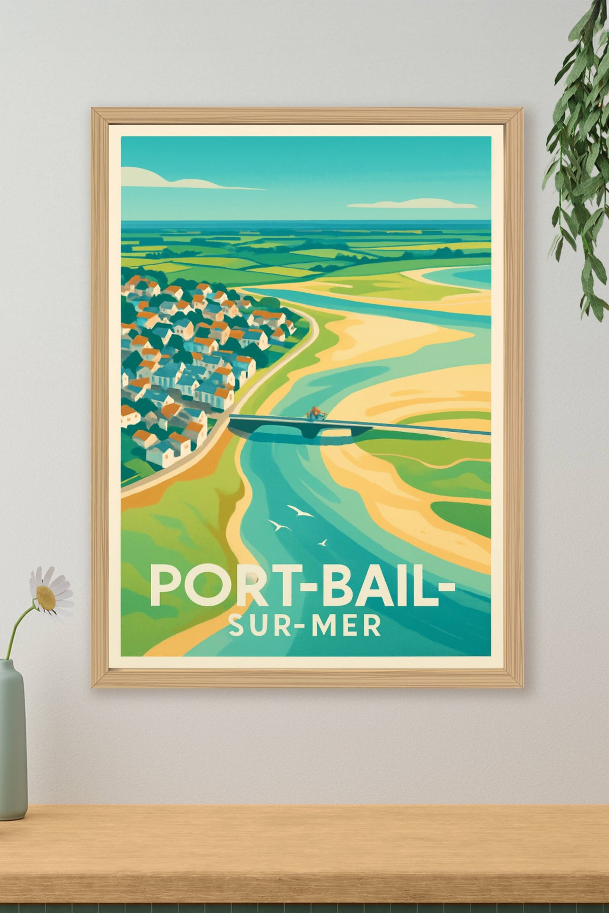 Affiche Port-Bail-sur-Mer — Évasion et sérénité côtière · poster d'art de Port-Bail-sur-Mer