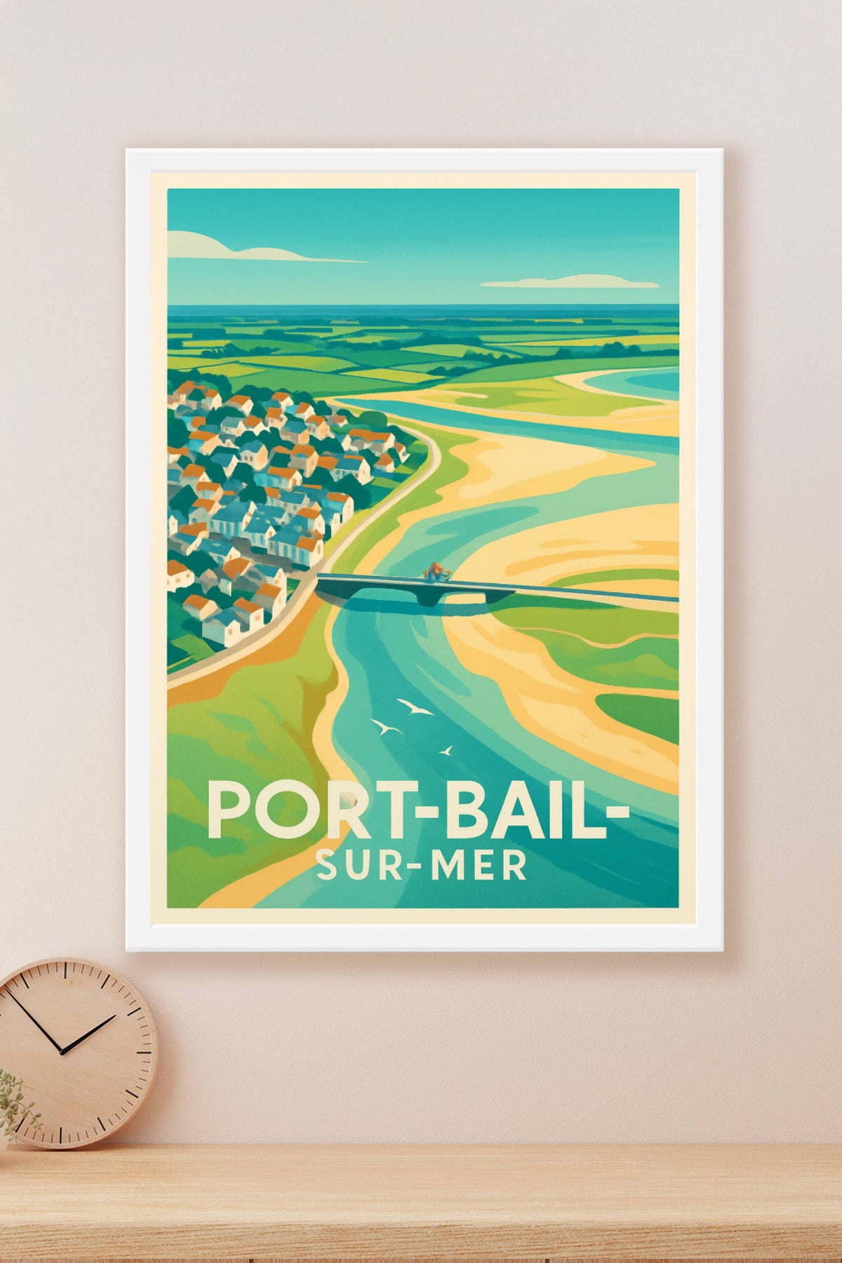 Affiche Port-Bail-sur-Mer — Évasion et sérénité côtière · poster d'art de Port-Bail-sur-Mer