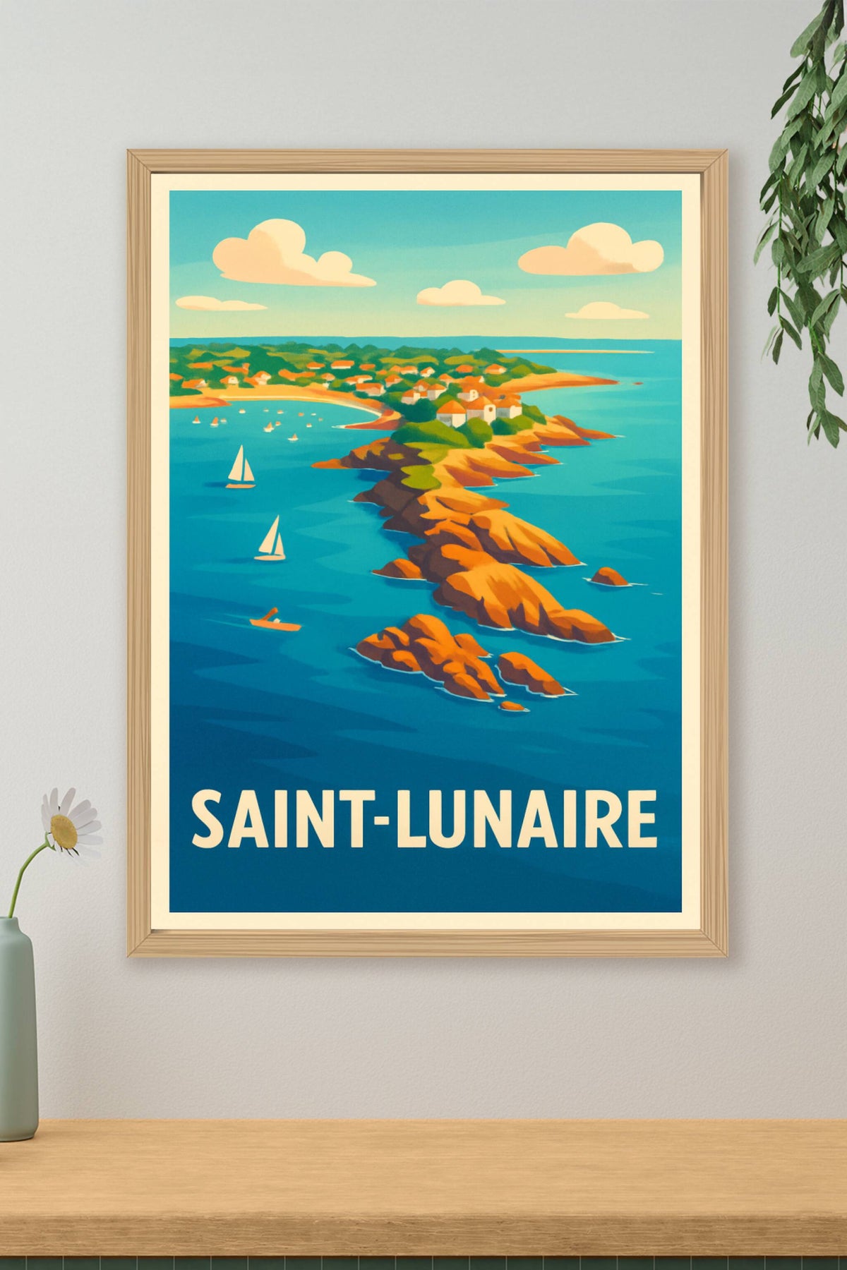 Affiche Saint-Lunaire — Évasion et charme côtier · poster d'art de Saint-Lunaire