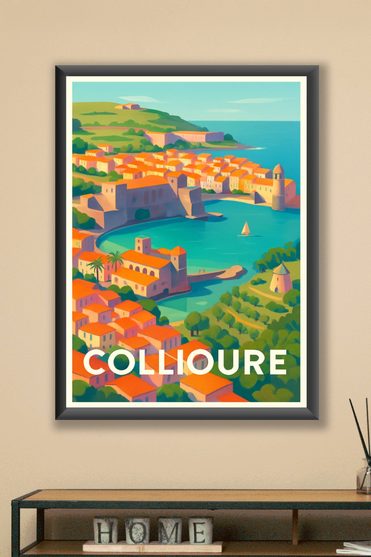 Affiche Collioure — Lumières méditerranéennes entre mer et collines · poster d'art de Collioure