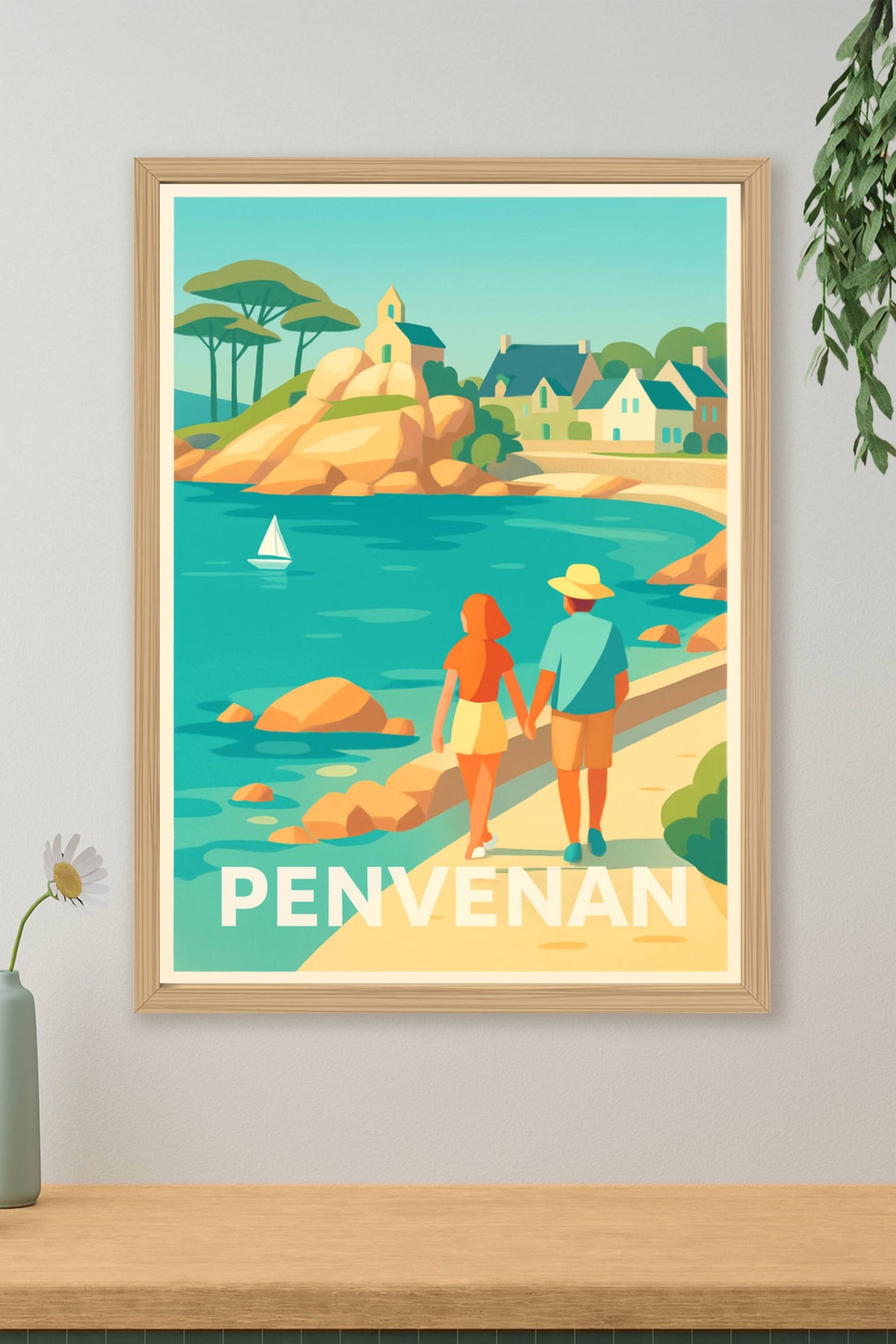 Affiche Penvenan — Balade romantique au bord de l'eau · poster d'art de Penvenan