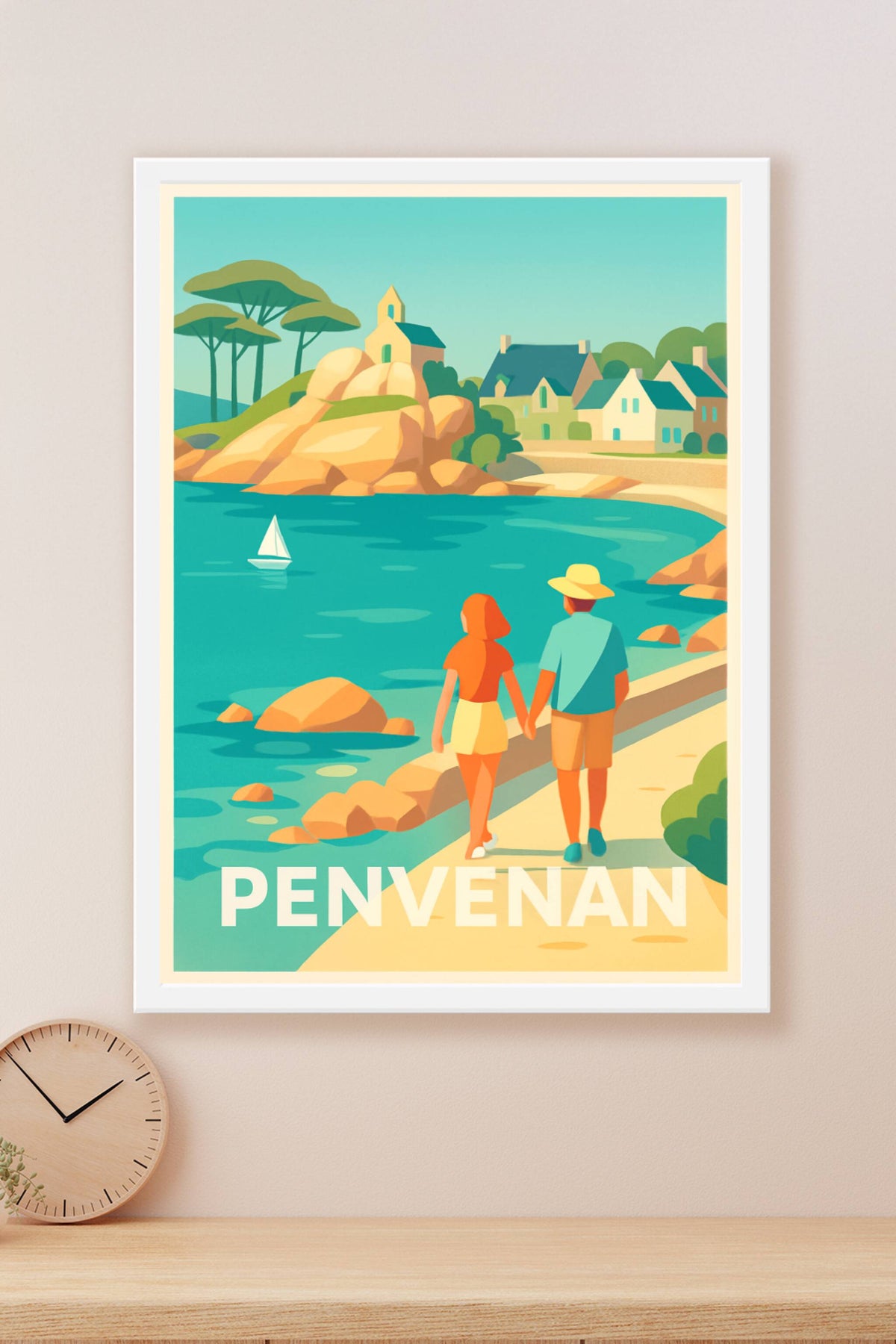Affiche Penvenan — Balade romantique au bord de l'eau · poster d'art de Penvenan