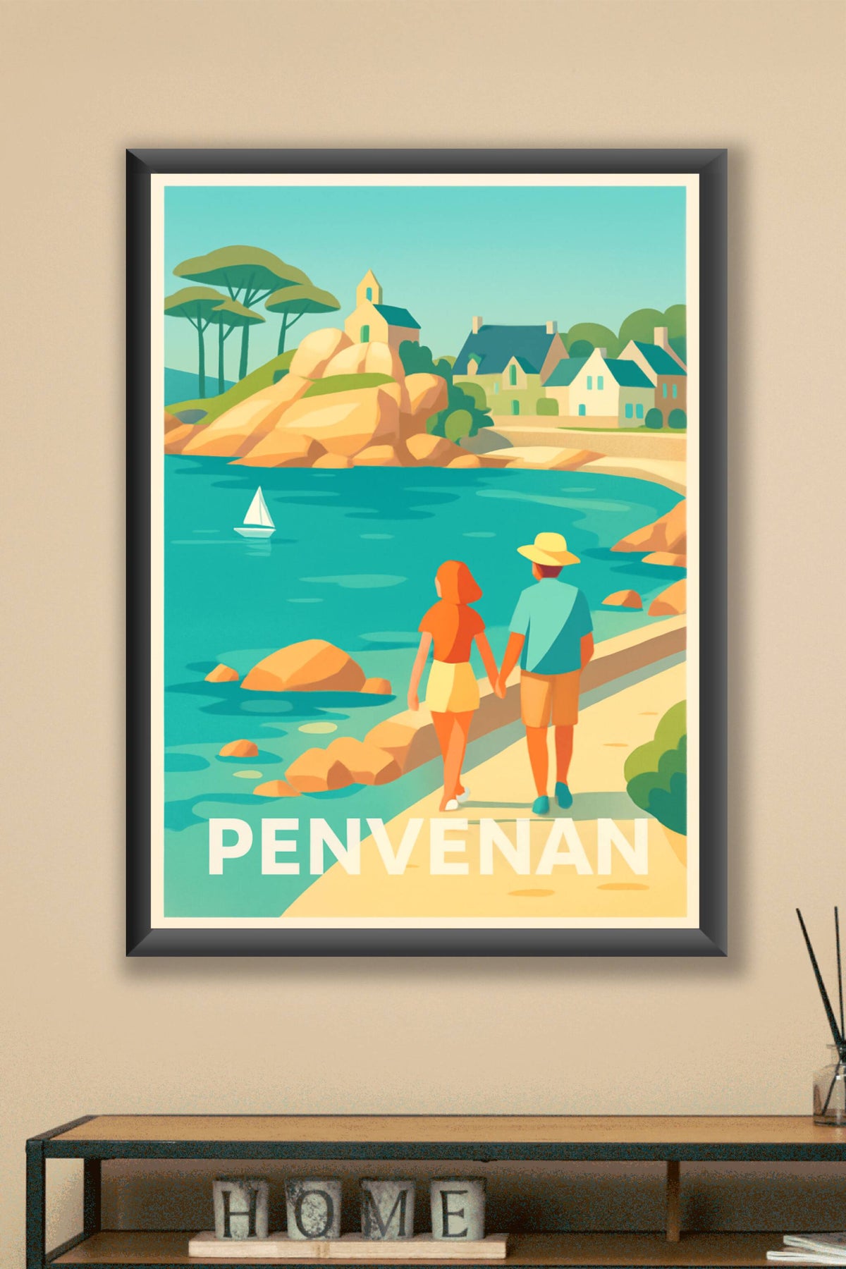 Affiche Penvenan — Balade romantique au bord de l'eau · poster d'art de Penvenan