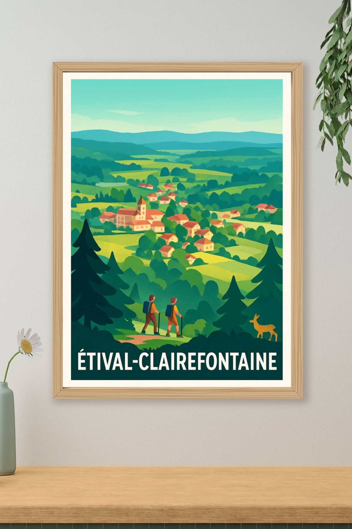 Affiche Étival-Clairefontaine — Évasion nature et randonnée · poster d'art de Étival-Clairefontaine