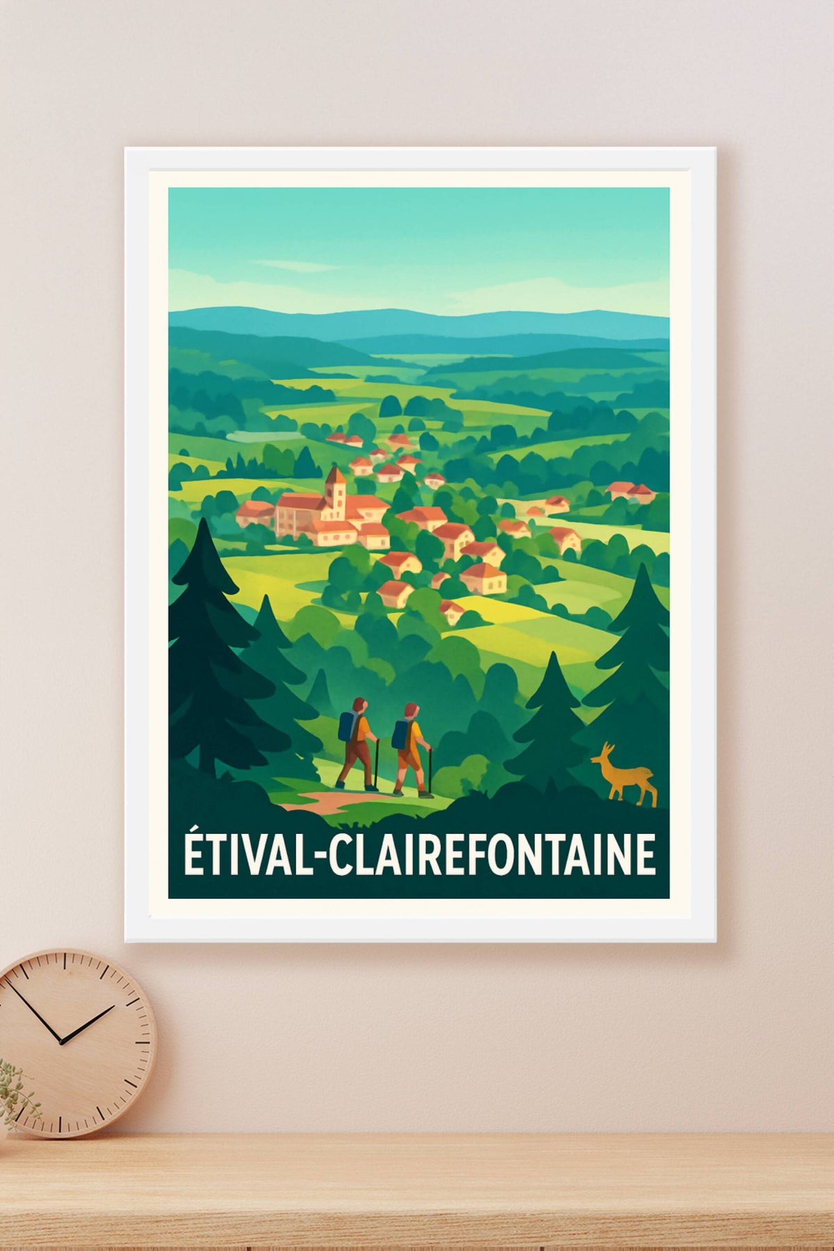 Affiche Étival-Clairefontaine — Évasion nature et randonnée · poster d'art de Étival-Clairefontaine