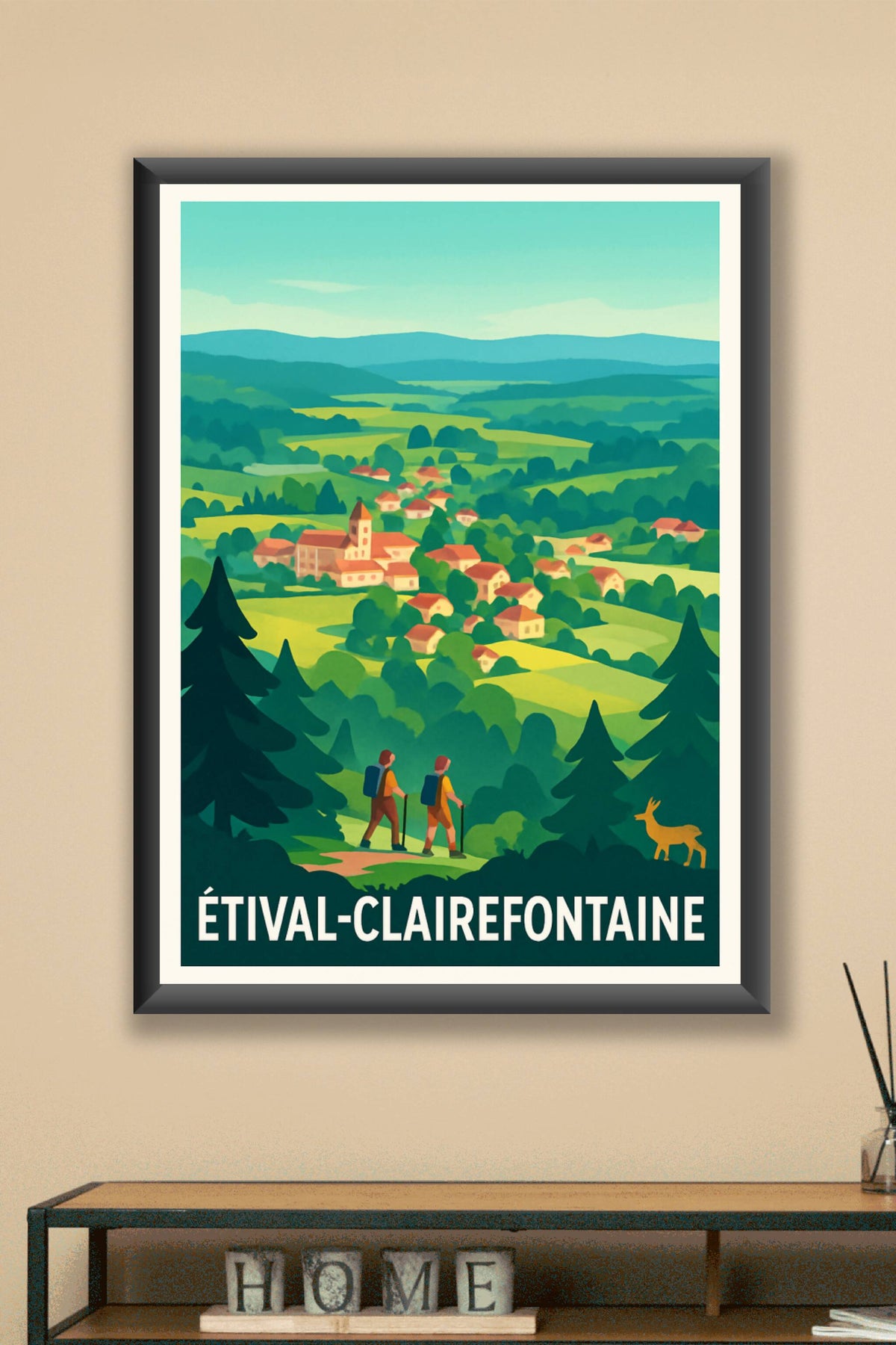Affiche Étival-Clairefontaine — Évasion nature et randonnée · poster d'art de Étival-Clairefontaine