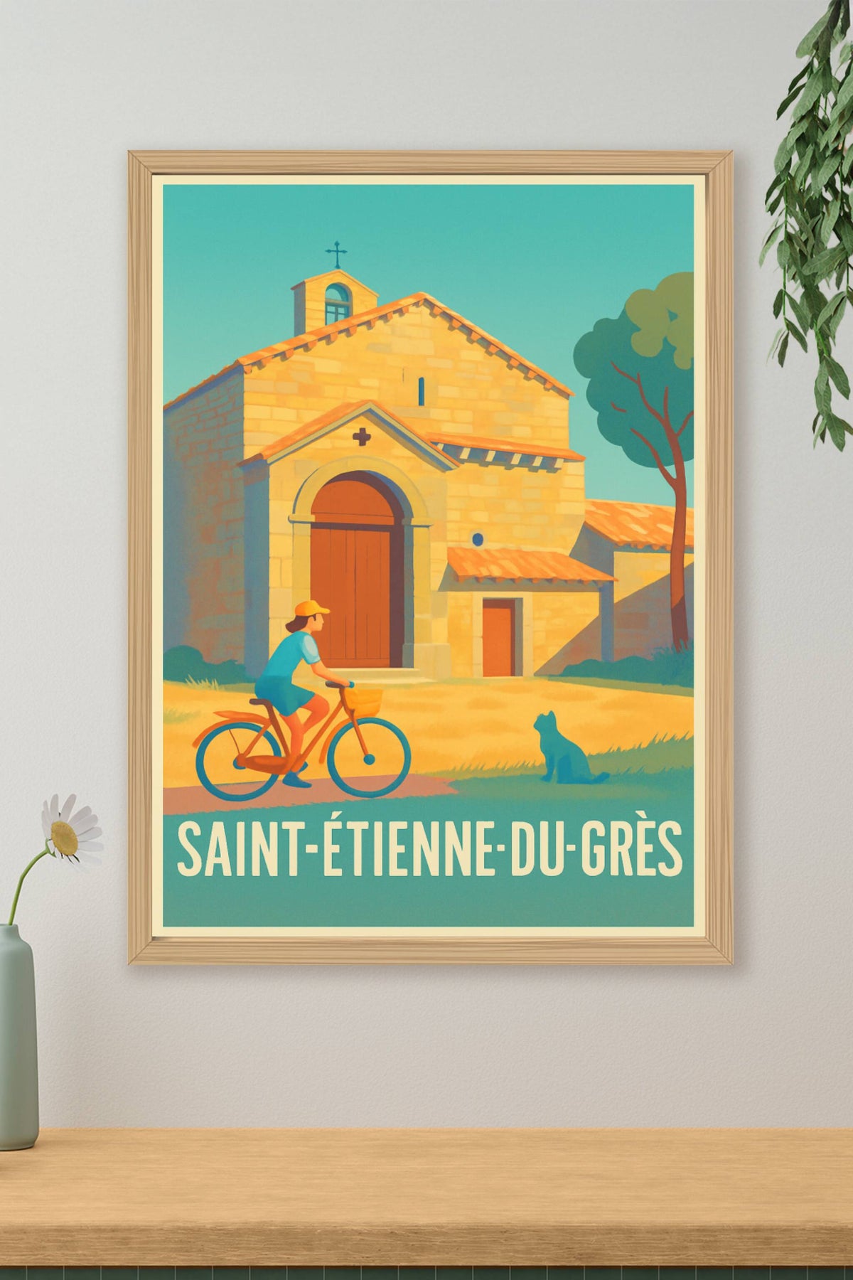 Affiche Saint-Étienne-du-Grès — Charme Provençal et Sérénité · poster d'art de Saint-Étienne-du-Grès
