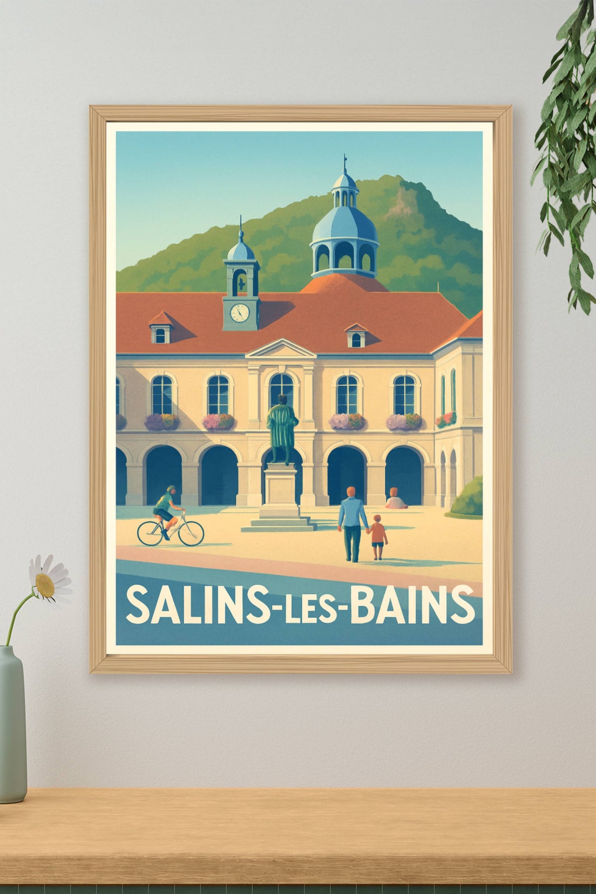 Affiche Salins-les-Bains — Charme et sérénité au cœur de la ville · poster d'art de Salins-les-Bains