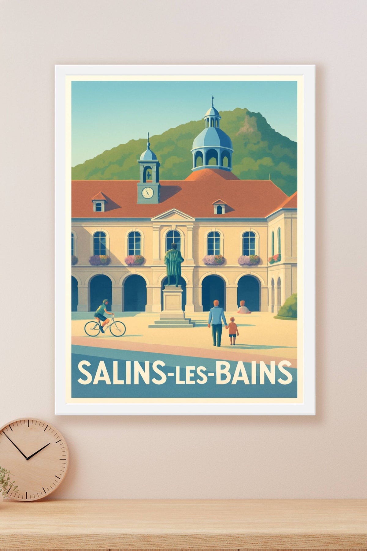 Affiche Salins-les-Bains — Charme et sérénité au cœur de la ville · poster d'art de Salins-les-Bains