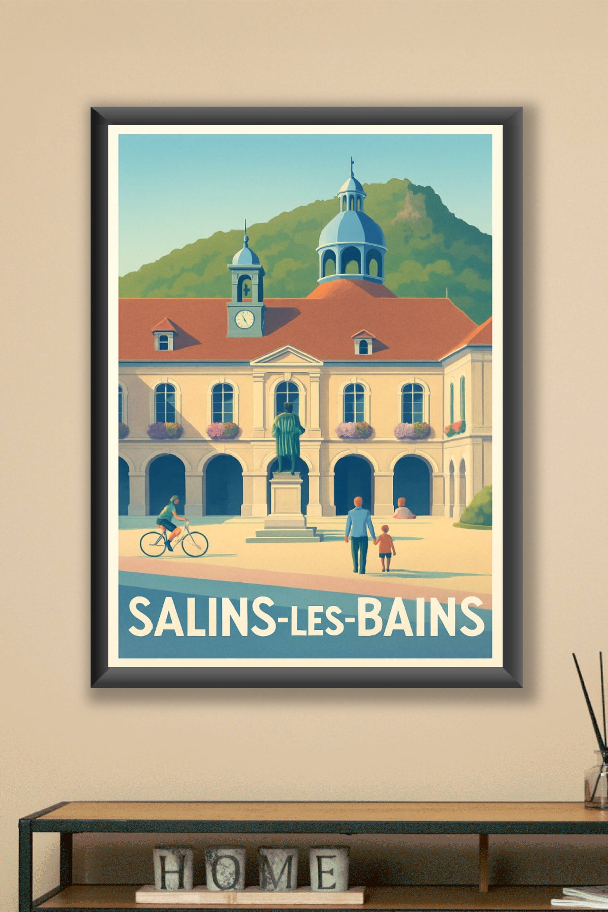 Affiche Salins-les-Bains — Charme et sérénité au cœur de la ville · poster d'art de Salins-les-Bains