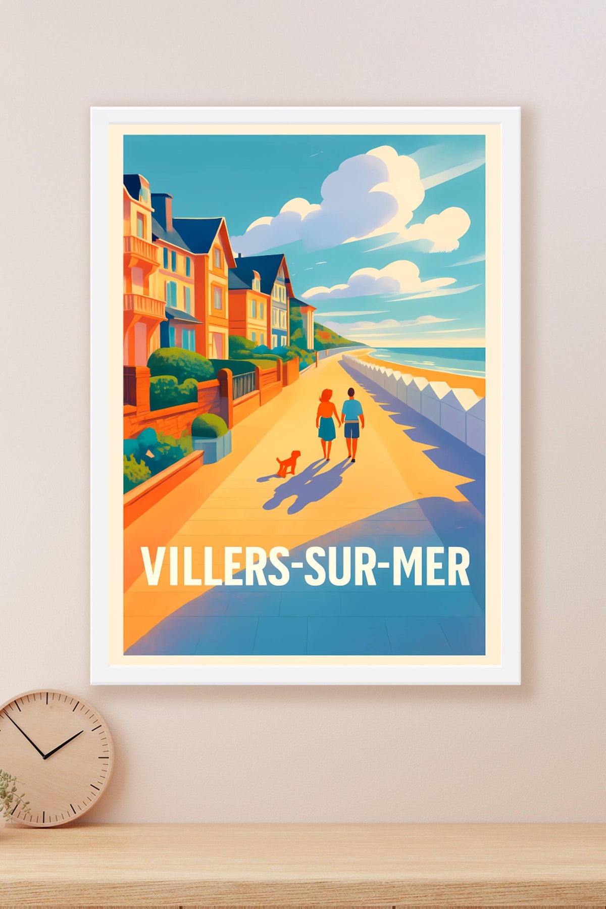 Affiche Villers-sur-Mer — Promenade Ensoleillée Au Bord De La Mer · poster d'art de Villers-sur-Mer