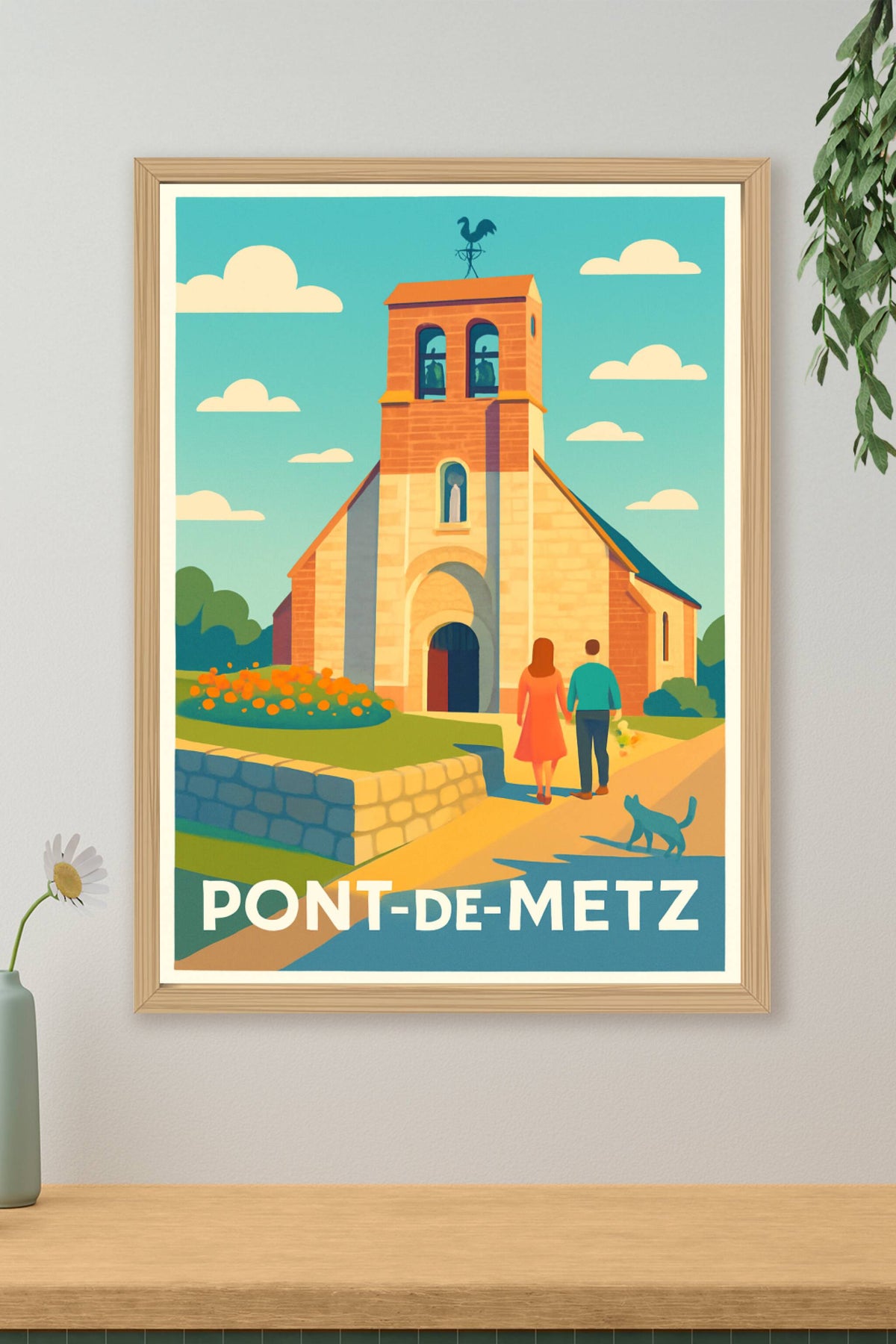 Affiche Pont-de-Metz — Charme et tranquillité au cœur de la Picardie · poster d'art de Pont-de-Metz