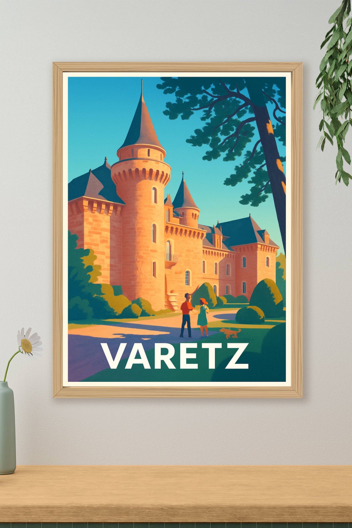 Affiche Varetz — Découvrez le charme historique ensoleillé · poster d'art de Varetz