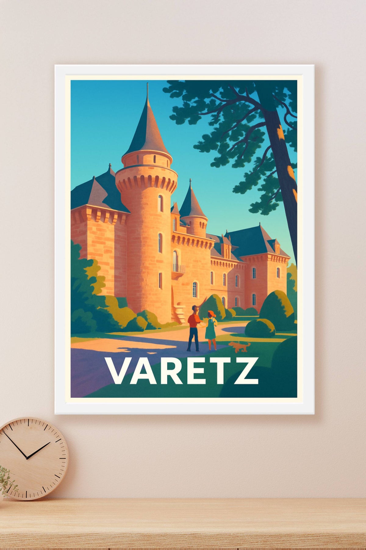 Affiche Varetz — Découvrez le charme historique ensoleillé · poster d'art de Varetz