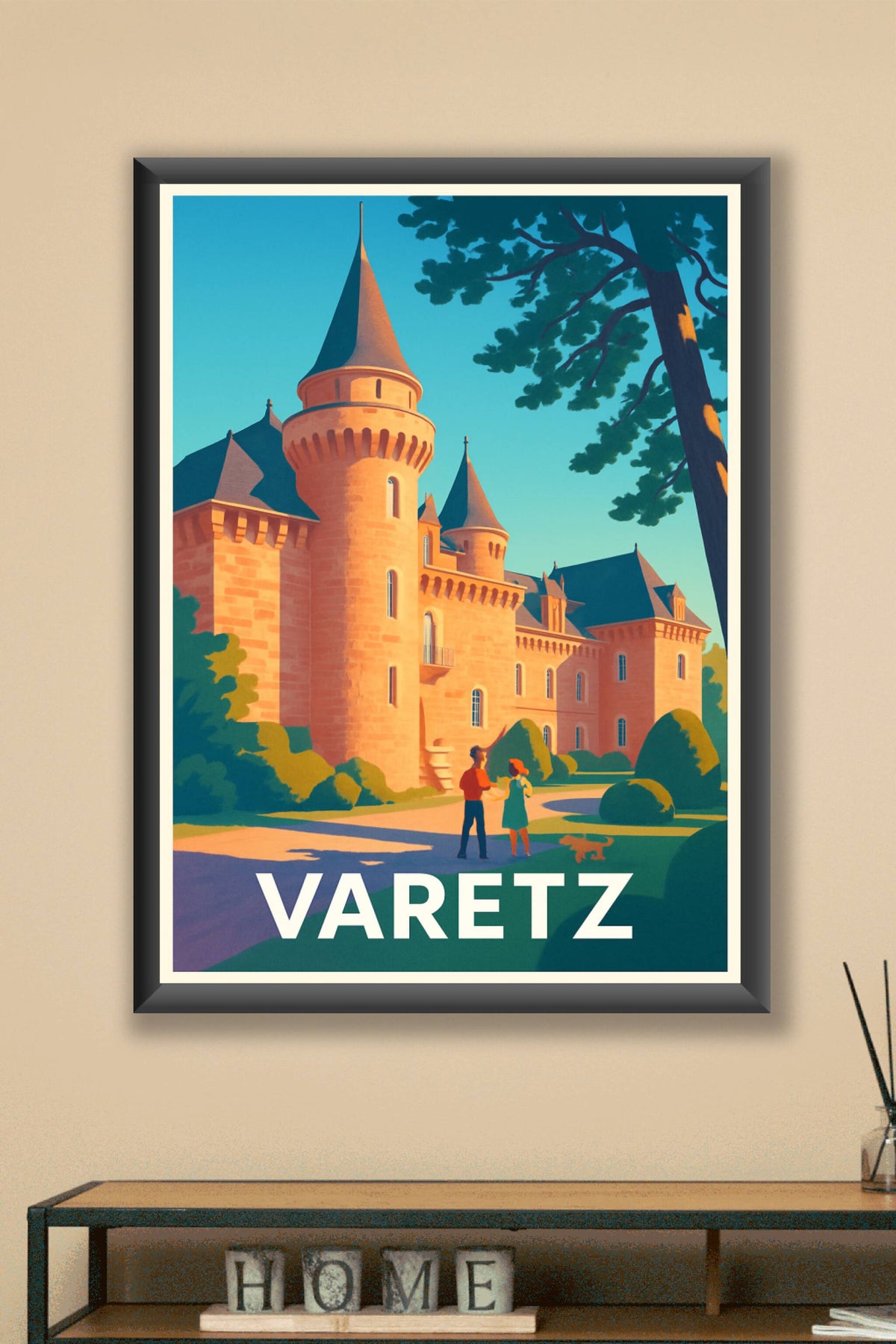 Affiche Varetz — Découvrez le charme historique ensoleillé · poster d'art de Varetz