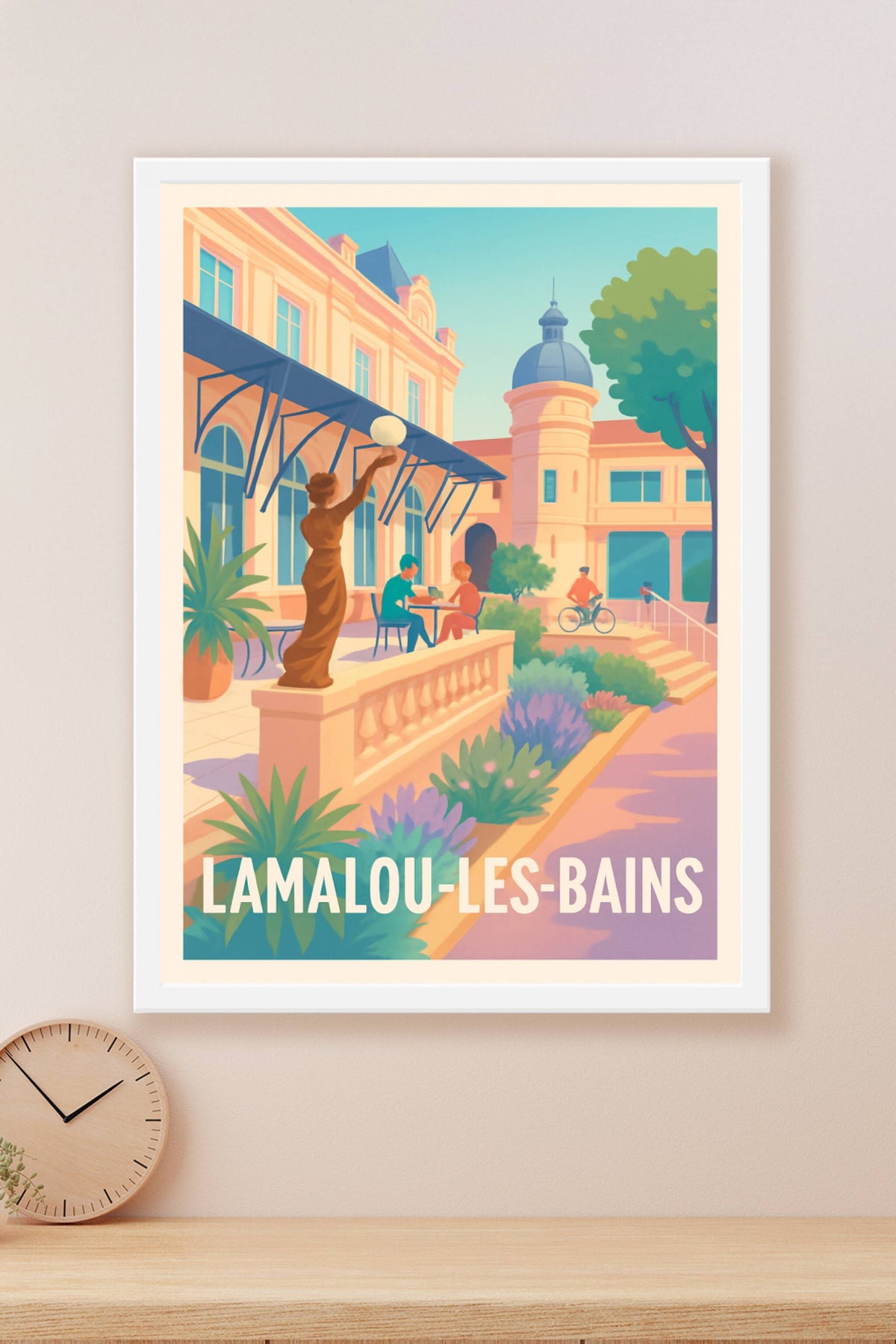 Affiche Lamalou-les-Bains — Charme et sérénité en Occitanie · poster d'art de Lamalou-les-Bains