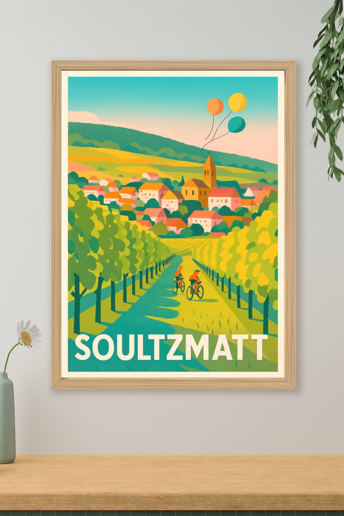 Affiche Soultzmatt — Balade bucolique au cœur des vignobles · poster d'art de Soultzmatt