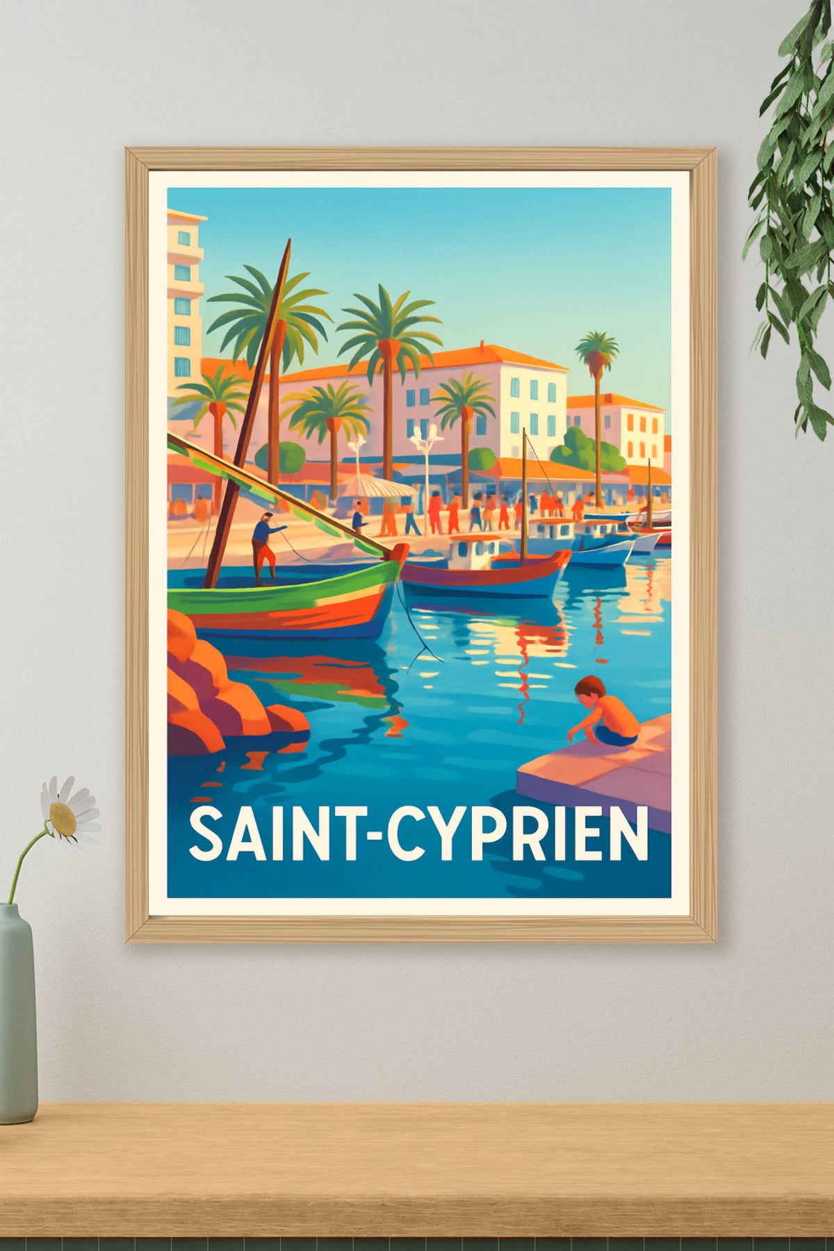 Affiche Saint-Cyprien — Escapade en bord de mer · poster d'art de Saint-Cyprien