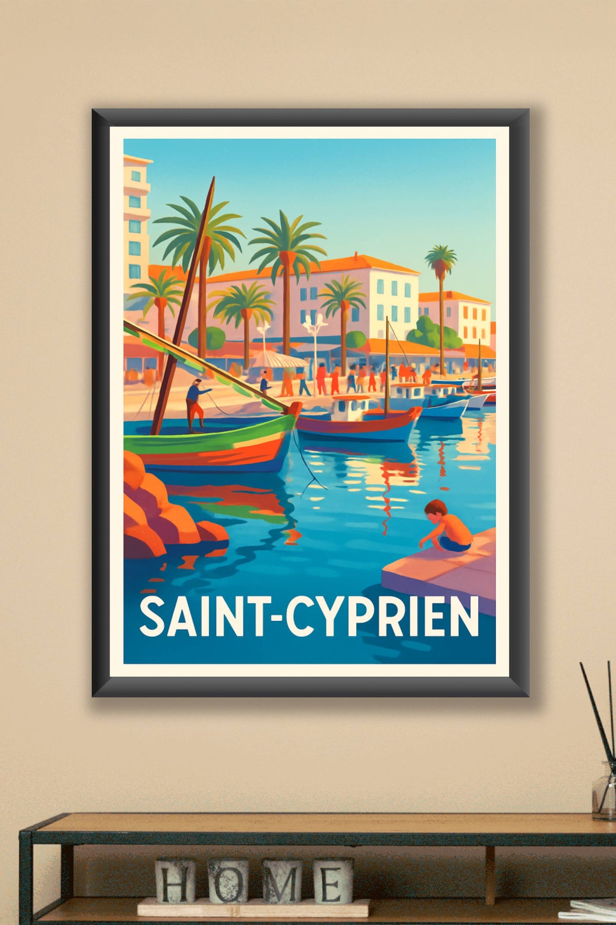Affiche Saint-Cyprien — Escapade en bord de mer · poster d'art de Saint-Cyprien