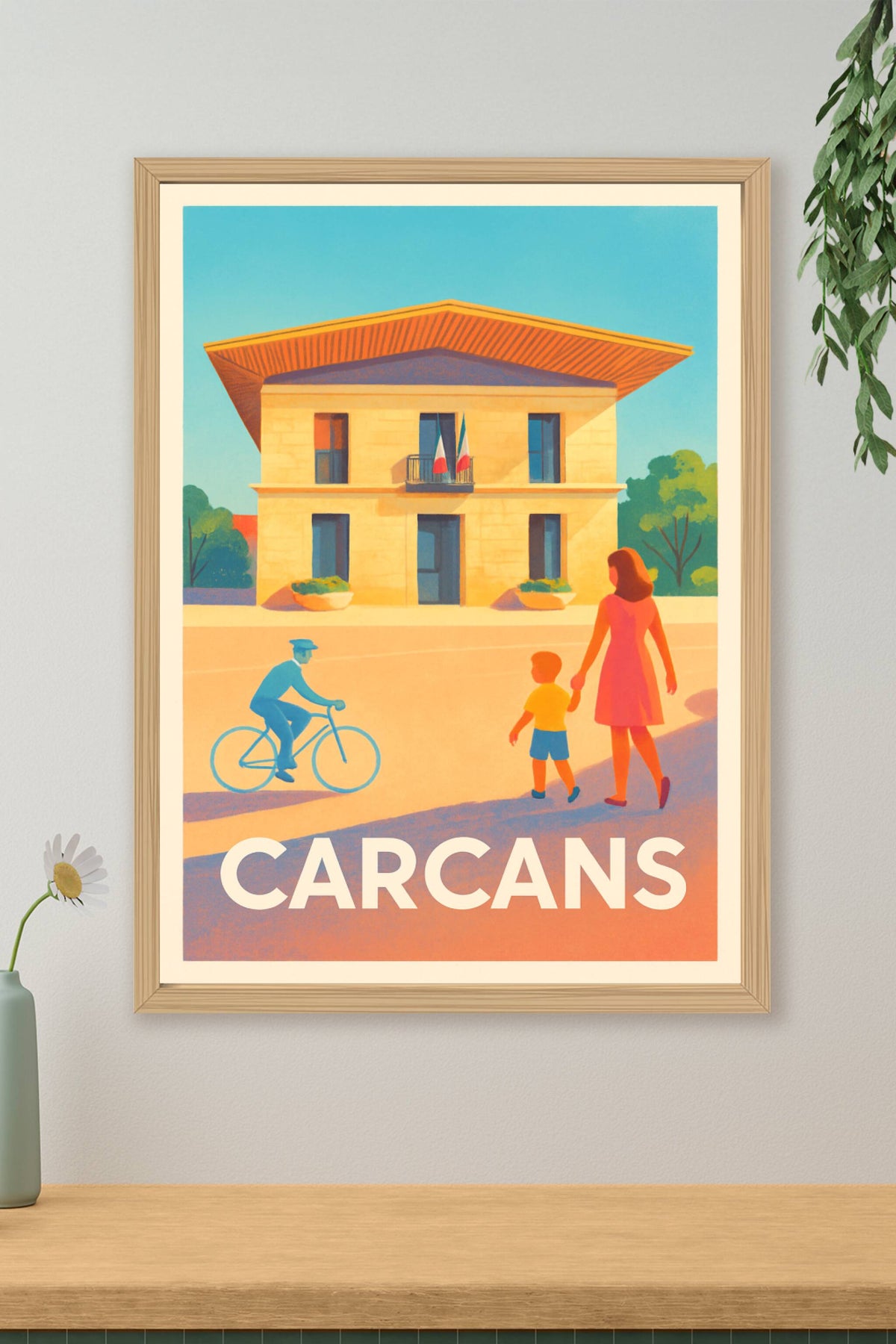 Affiche Carcans — Charme et douceur d'une scène de vie locale · poster d'art de Carcans